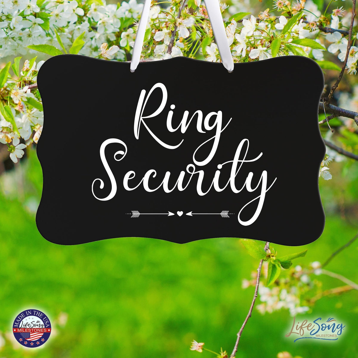Wedding Wall Hanging Signs For Ceremony And Reception For Couples - Ring Security - LifeSong Milestones