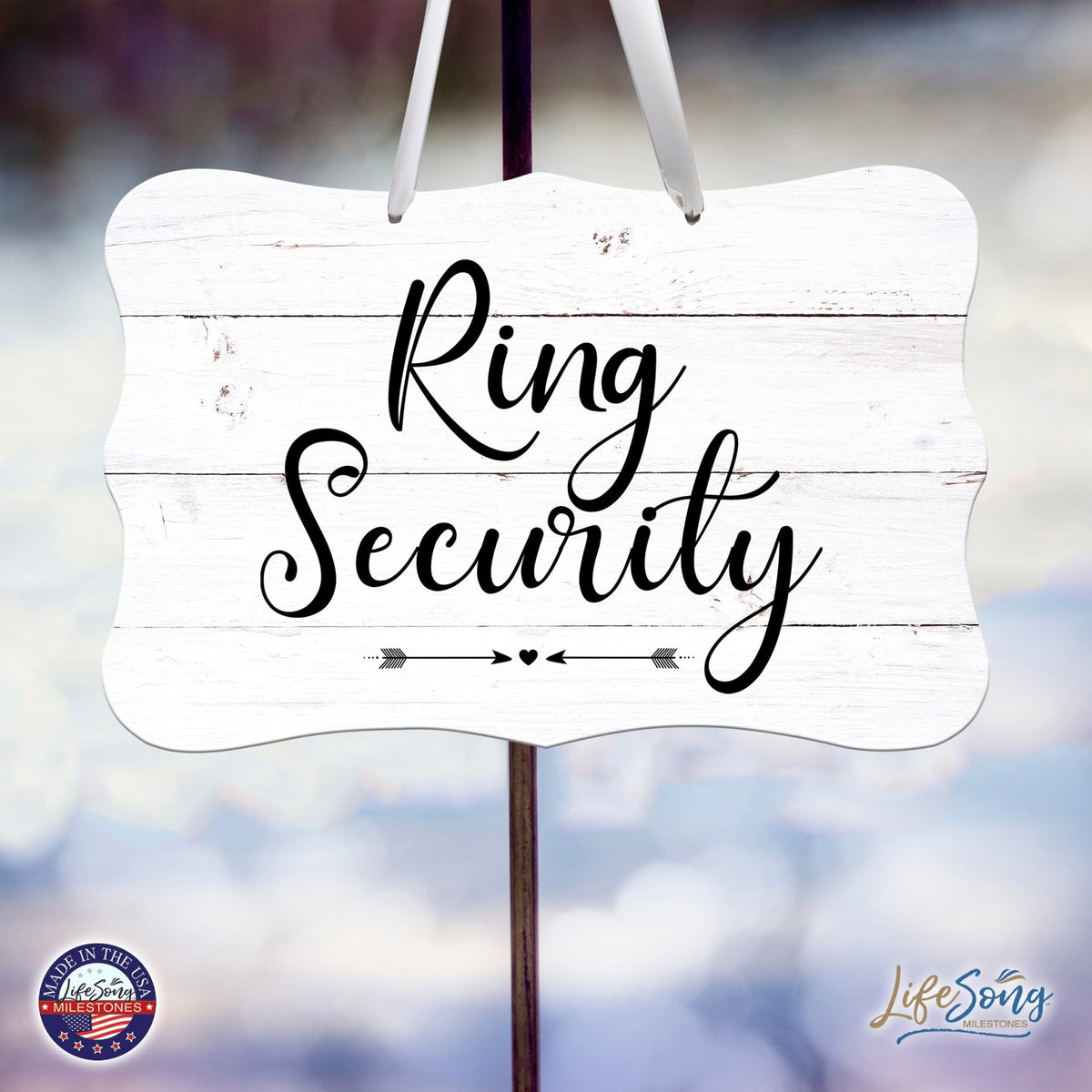 Wedding Wall Hanging Signs For Ceremony And Reception For Couples - Ring Security - LifeSong Milestones