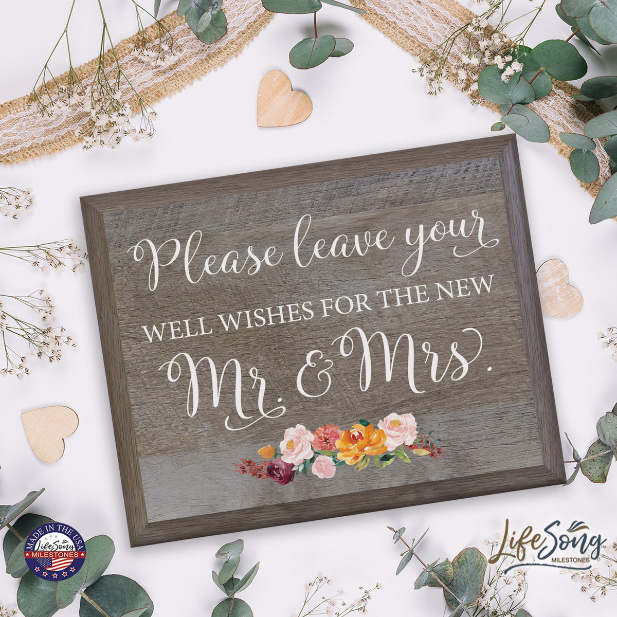 Wedding Wooden Party wall sign (8x10) - LifeSong Milestones