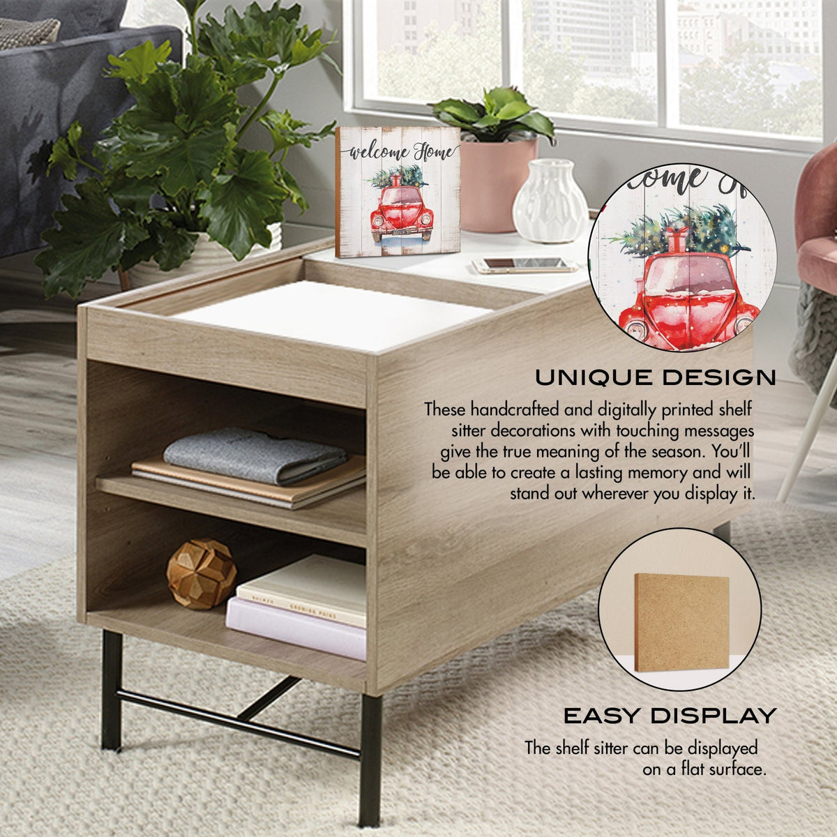 Welcome Home | Wooden Christmas Sign 6x6 - LifeSong Milestones