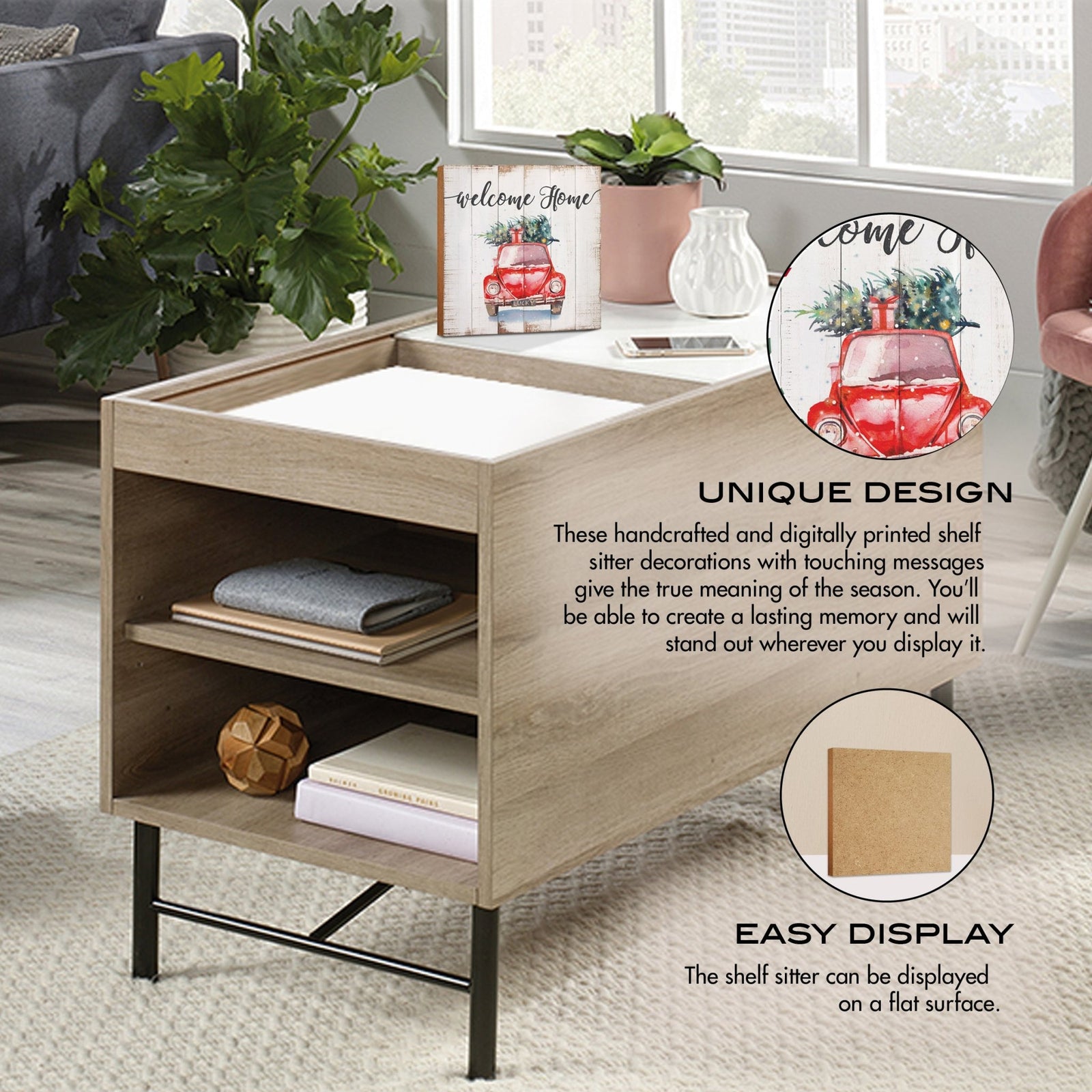 Welcome Home | Wooden Christmas Sign 6x6 - LifeSong Milestones