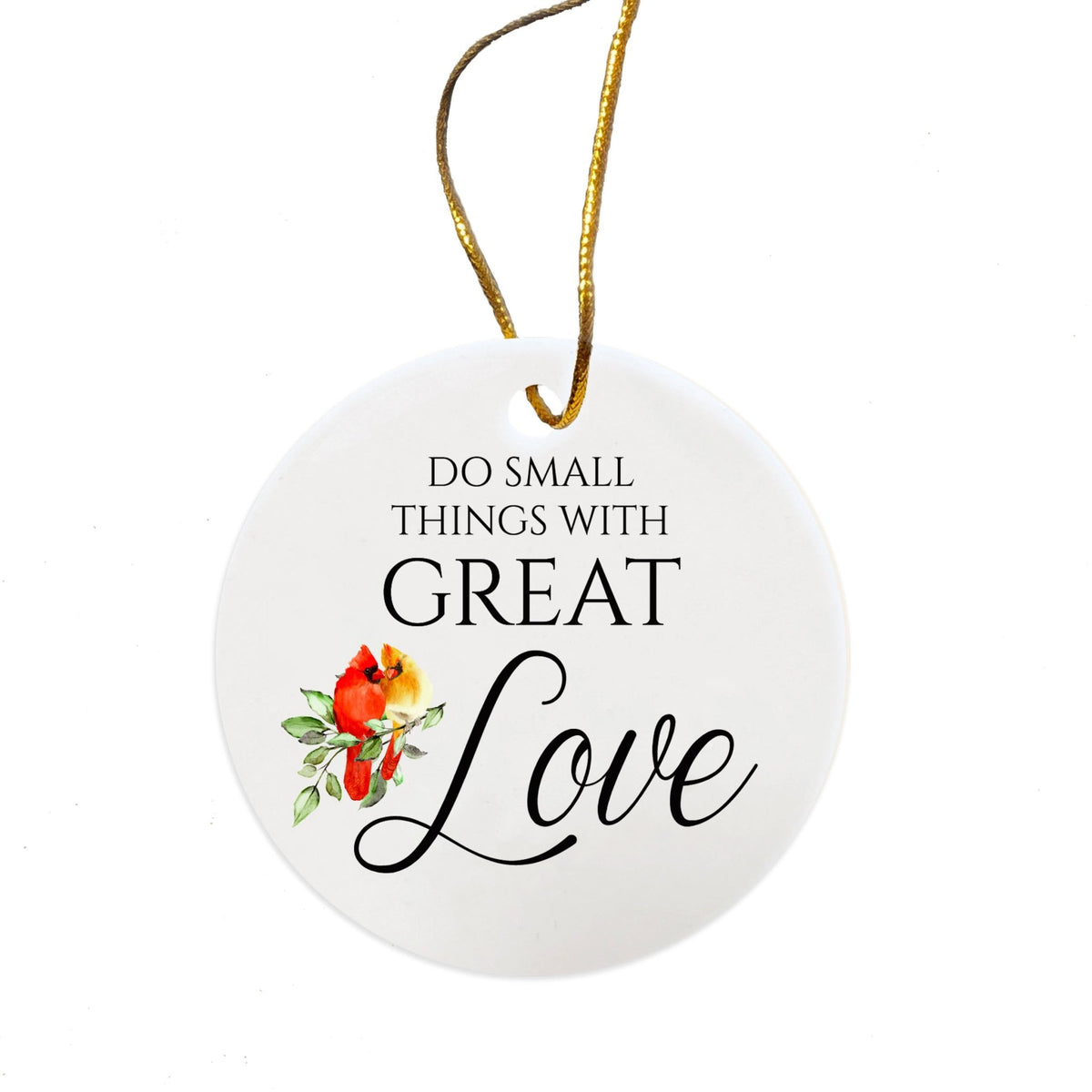 White Ceramic Cardinal Ornament With Everyday Verses Gift Ideas - Do Small Things - LifeSong Milestones