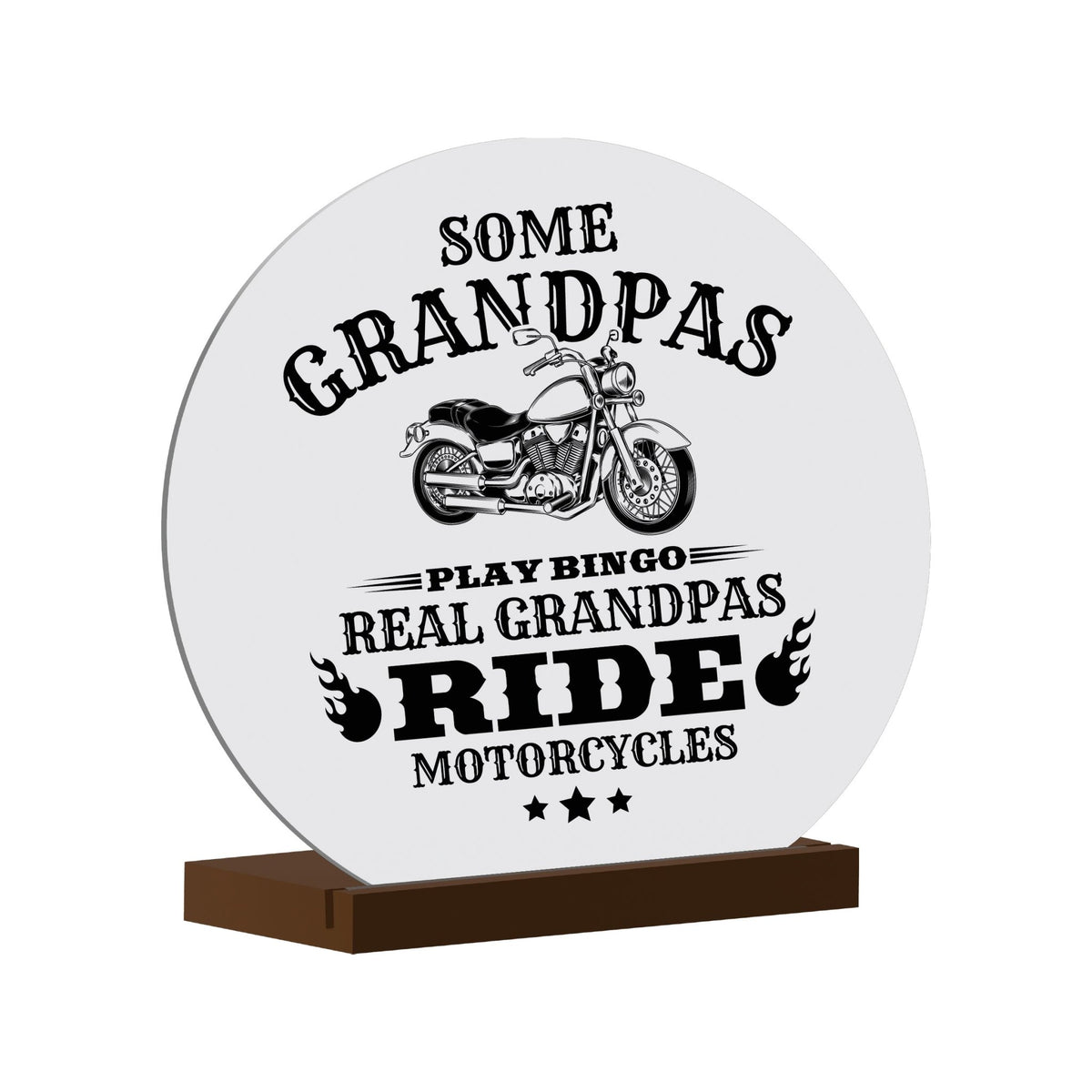White Round Sign With Wooden Base For Grandparents Gift Ideas - Some Grandpas - LifeSong Milestones