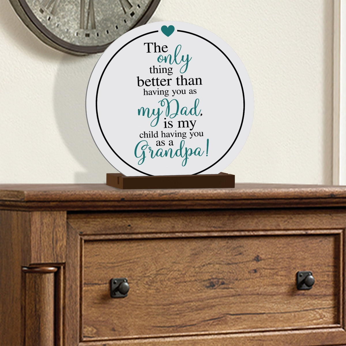White Round Sign With Wooden Base For Grandparents Gift Ideas - The Only Thing Better - LifeSong Milestones