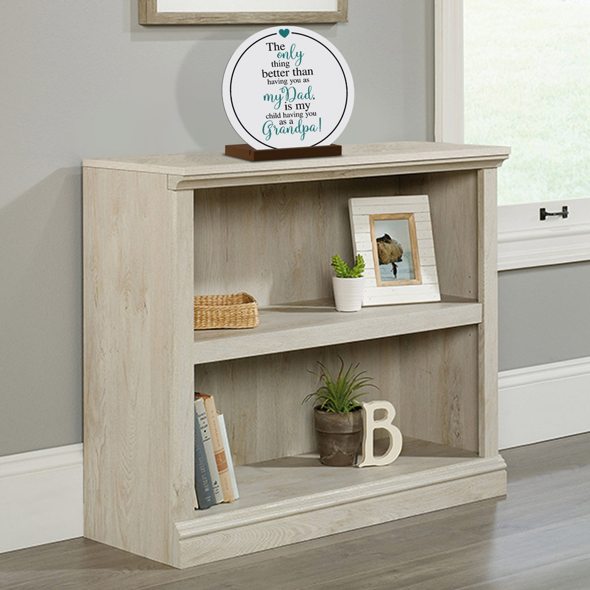 White Round Sign With Wooden Base For Grandparents Gift Ideas - The Only Thing Better - LifeSong Milestones
