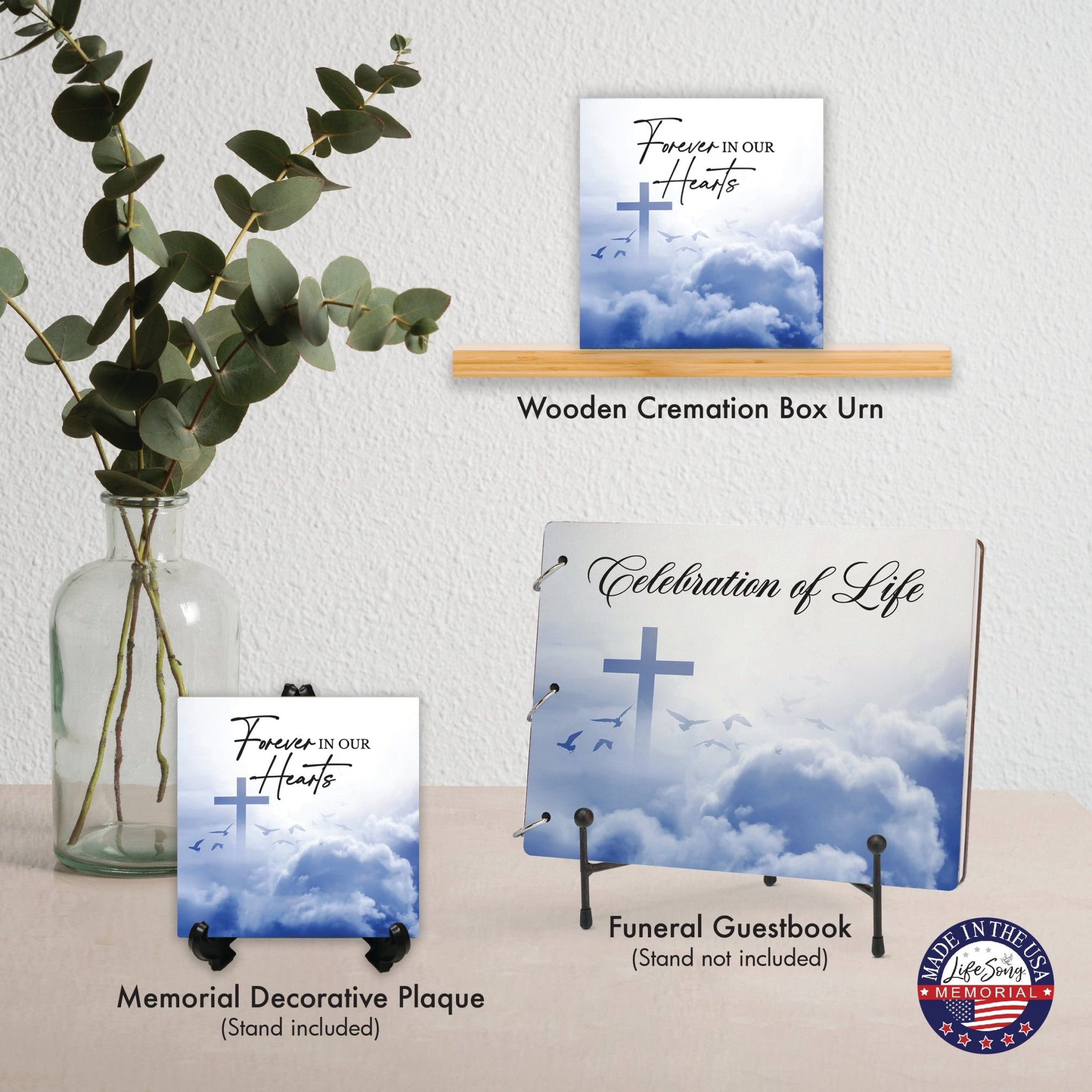 Wood Cremation Urn – “Forever in Our Hearts” Memorial Keepsake for Human Ashes - LifeSong Milestones