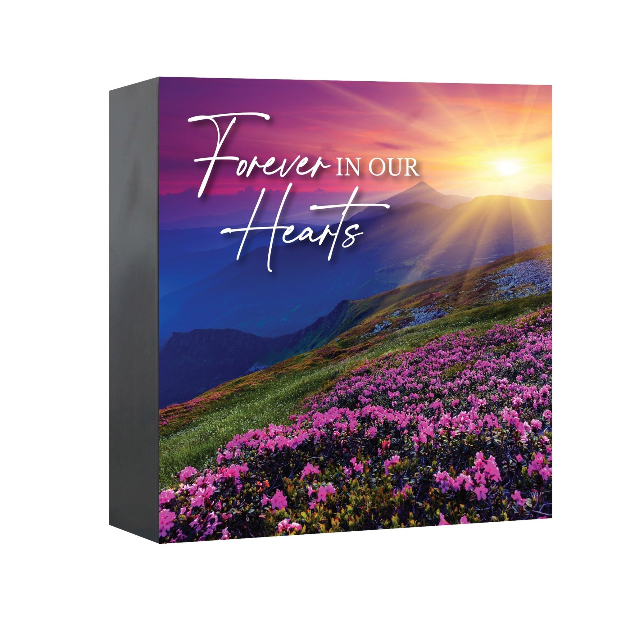 Wood Cremation Urn – “Forever in Our Hearts” Memorial Keepsake for Human Ashes - LifeSong Milestones