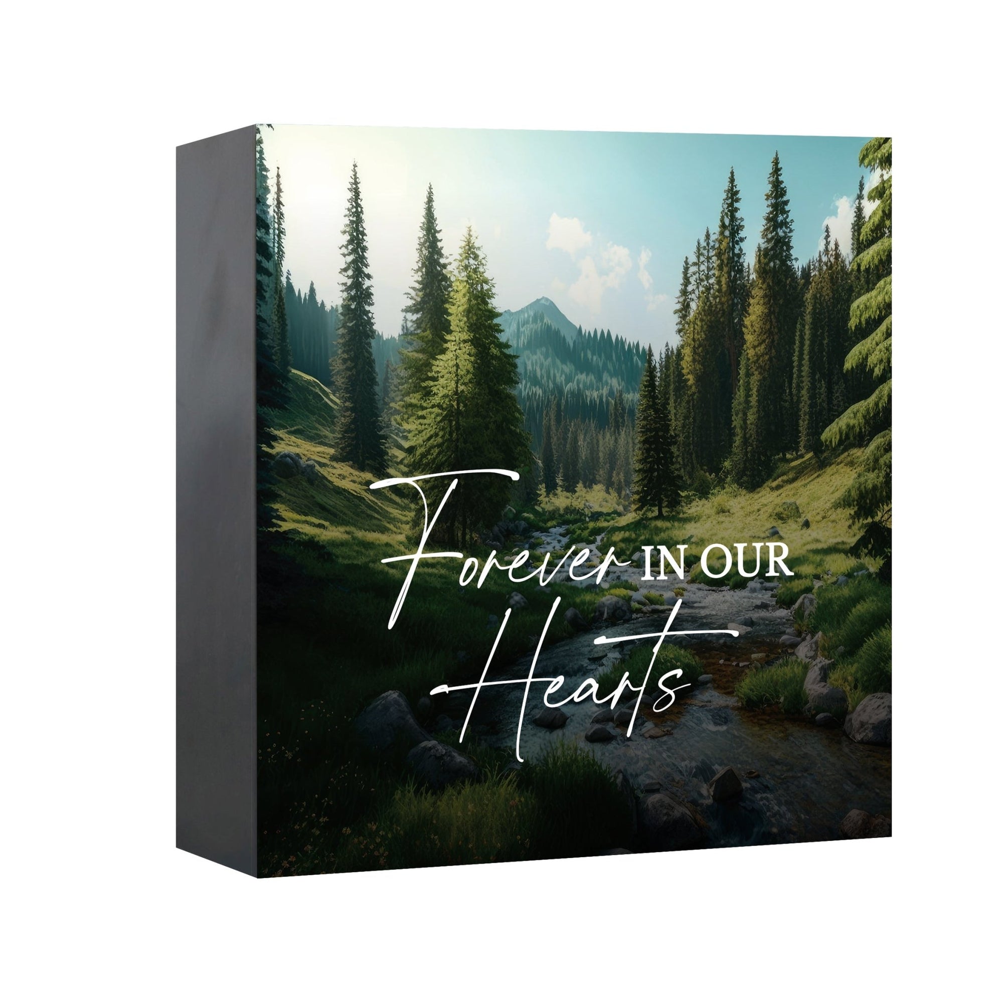Wood Cremation Urn – “Forever in Our Hearts” Memorial Keepsake for Human Ashes - LifeSong Milestones
