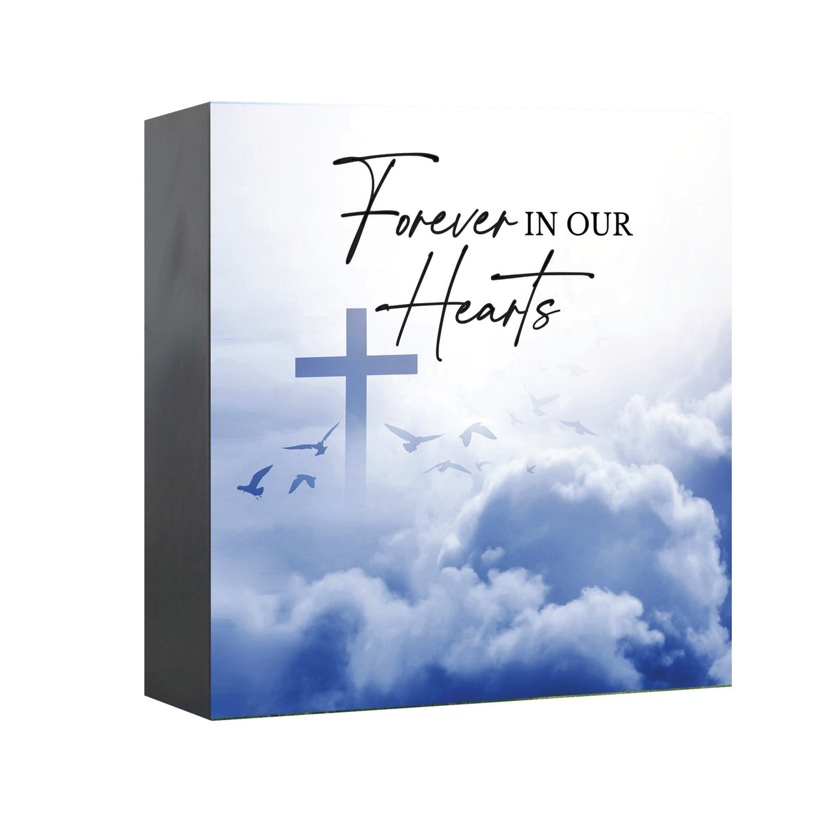 Wood Cremation Urn – “Forever in Our Hearts” Memorial Keepsake for Human Ashes - LifeSong Milestones