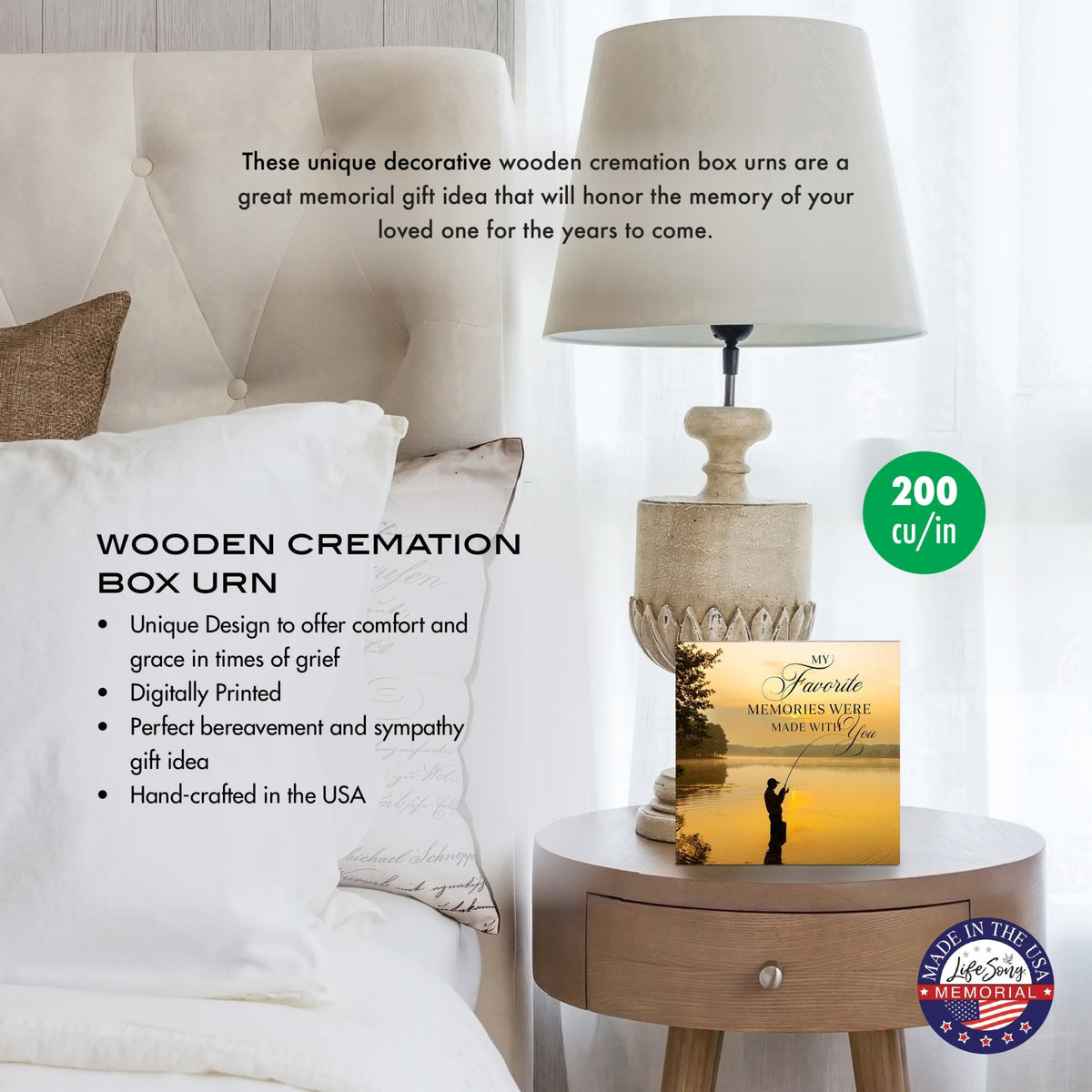 Wood Keepsake Cremation Urn – Handcrafted Wooden Box for Human Ashes - LifeSong Milestones