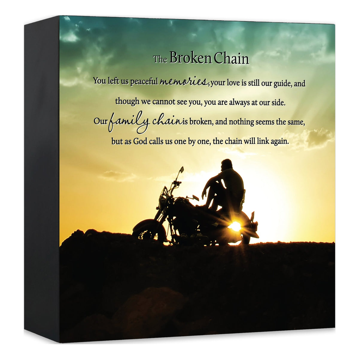 Wood Keepsake Urn for Human Ashes – The Broken Chain Poem – Wooden Funeral Memorial Display - LifeSong Milestones