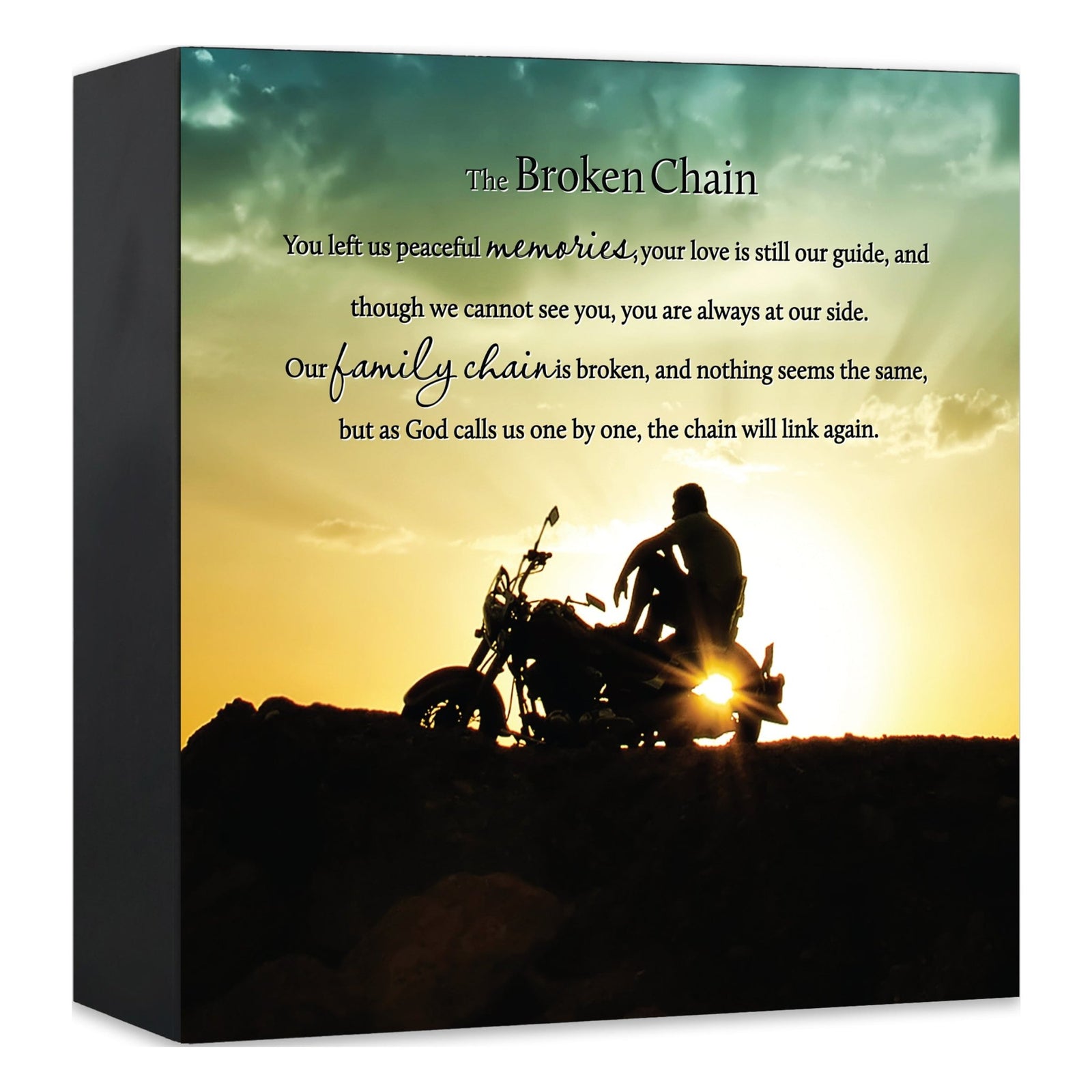 Wood Keepsake Urn for Human Ashes – The Broken Chain Poem – Wooden Funeral Memorial Display - LifeSong Milestones