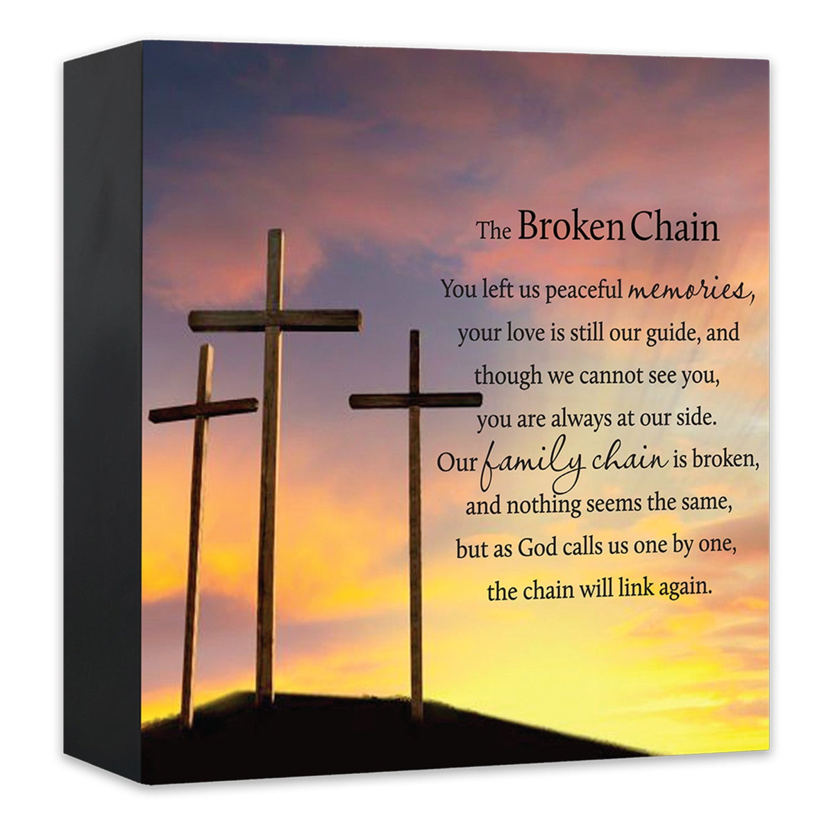 Wood Keepsake Urn for Human Ashes – The Broken Chain Poem – Wooden Funeral Memorial Display - LifeSong Milestones