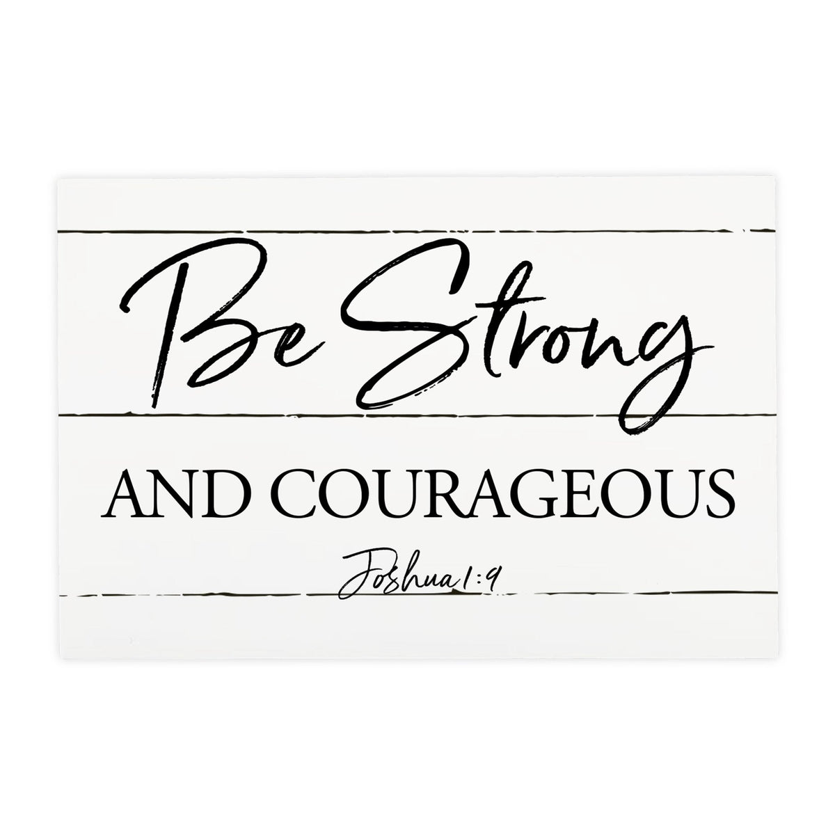 Wood Wall Sign with Inspirational Bible Verse Be Strong & Courageous Table Top Home Office Desk Decoration 5.5x8in - LifeSong Milestones