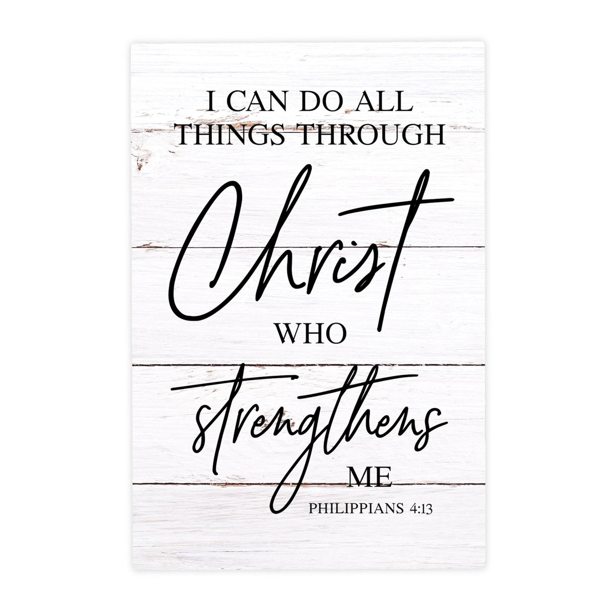 Wood Wall Sign with Inspirational Bible Verse I Can Do All Things Table Top Home Office Desk Decoration 5.5x8in - LifeSong Milestones