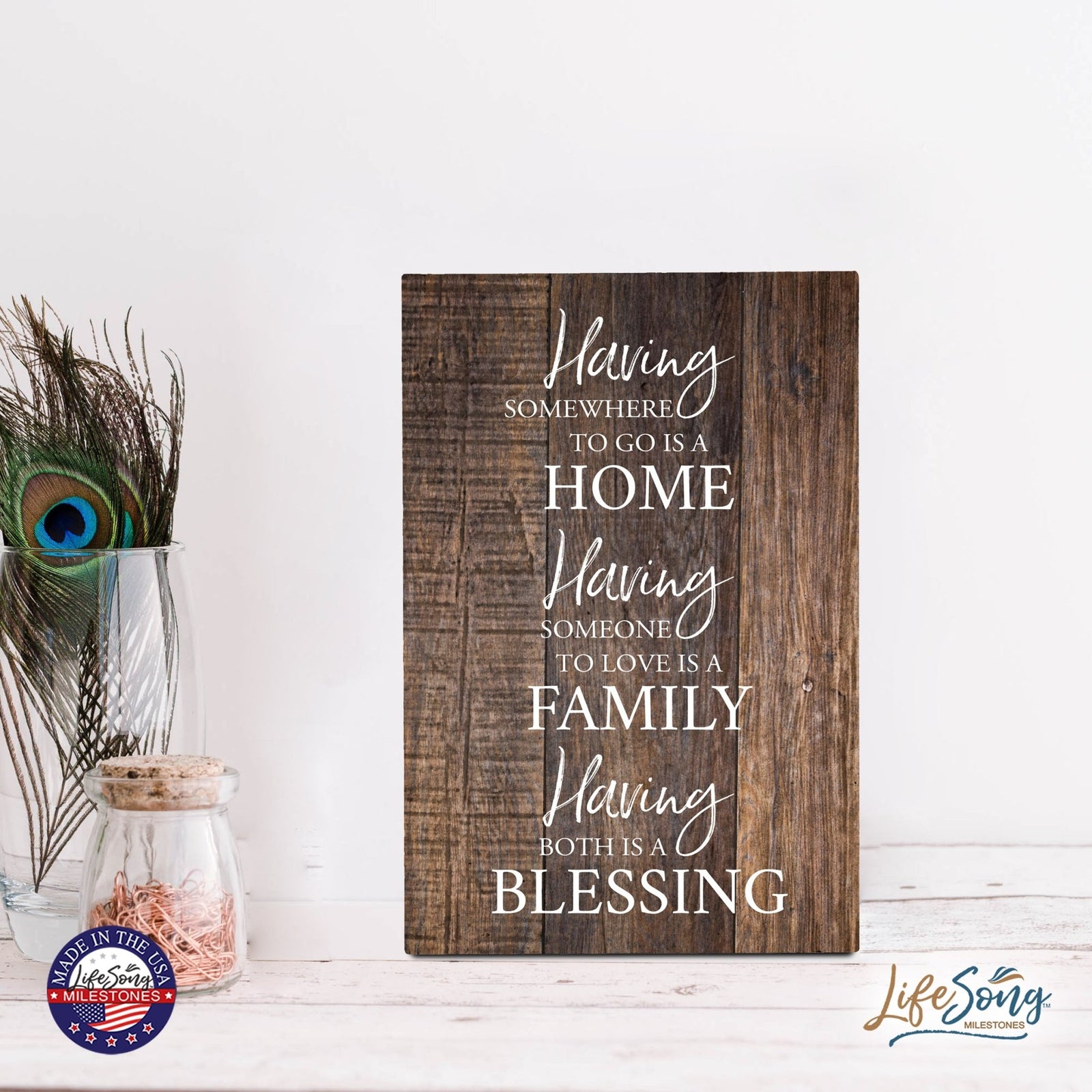 Wood Wall Sign with Inspirational Quote Having Somewhere To go Table Top Home Office Desk Decoration 5.5x8in - LifeSong Milestones