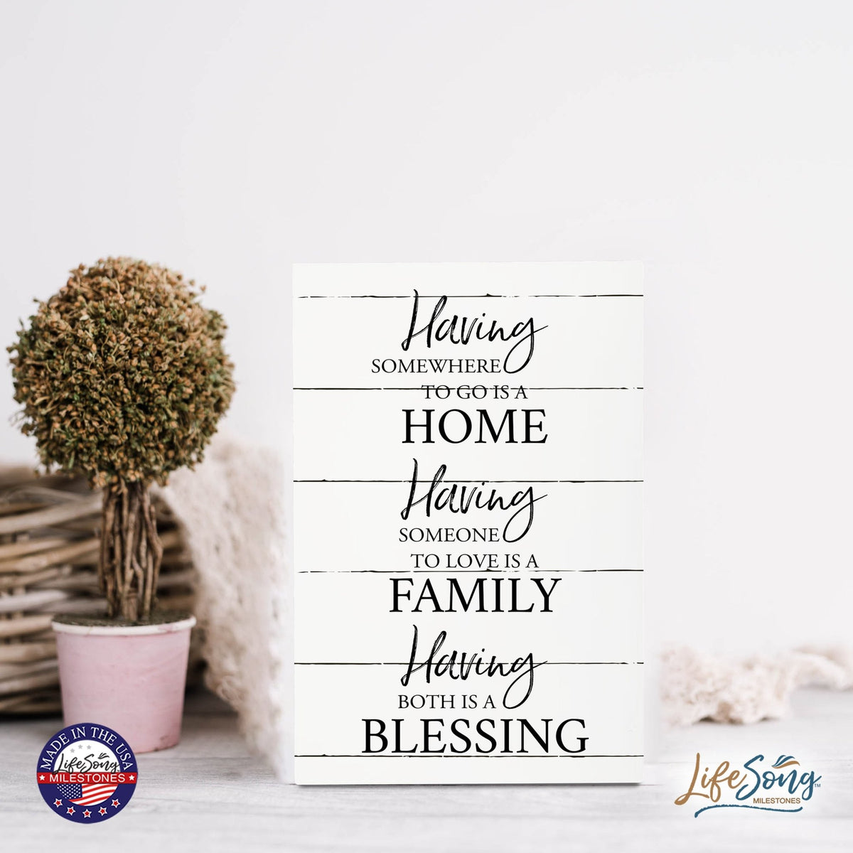 Wood Wall Sign with Inspirational Quote Having Somewhere To go Table Top Home Office Desk Decoration 5.5x8in - LifeSong Milestones