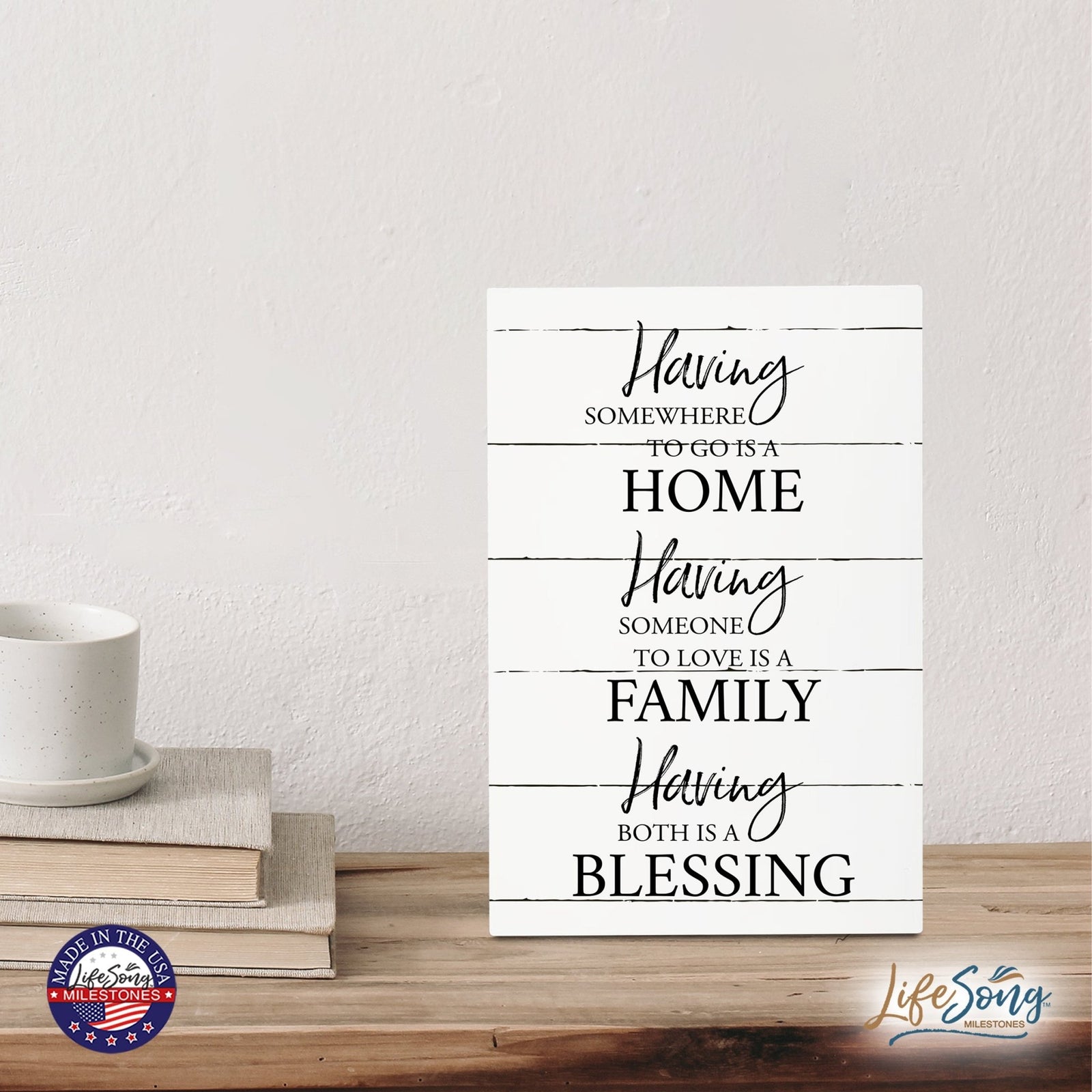 Wood Wall Sign with Inspirational Quote Having Somewhere To go Table Top Home Office Desk Decoration 5.5x8in - LifeSong Milestones