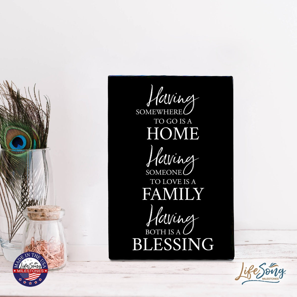 Wood Wall Sign with Inspirational Quote Having Somewhere To go Table Top Home Office Desk Decoration 5.5x8in - LifeSong Milestones