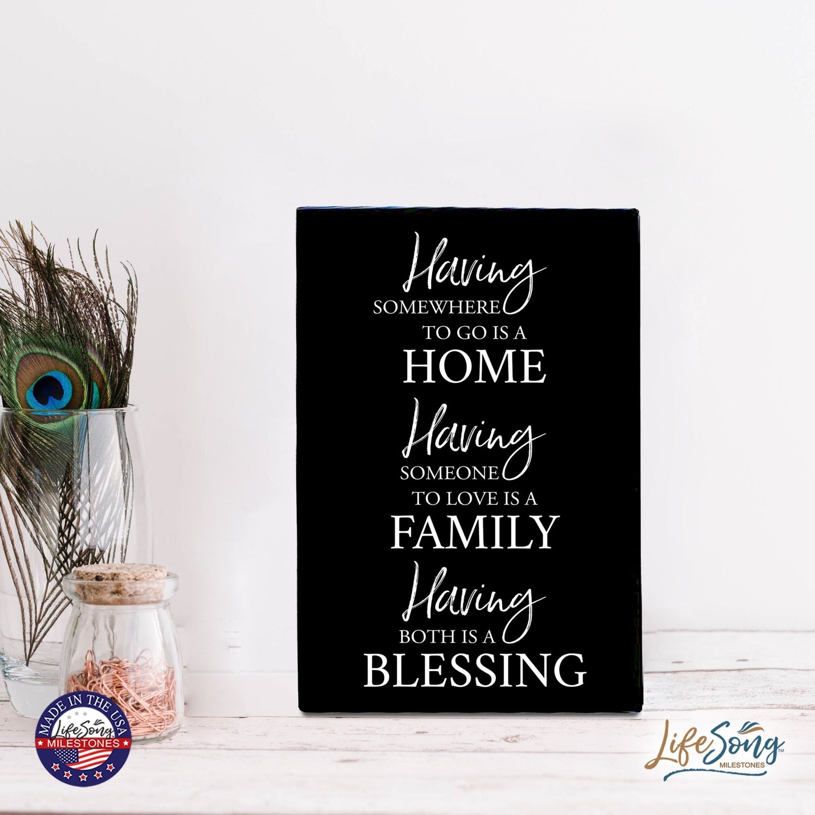 Wood Wall Sign with Inspirational Quote Having Somewhere To go Table Top Home Office Desk Decoration 5.5x8in - LifeSong Milestones