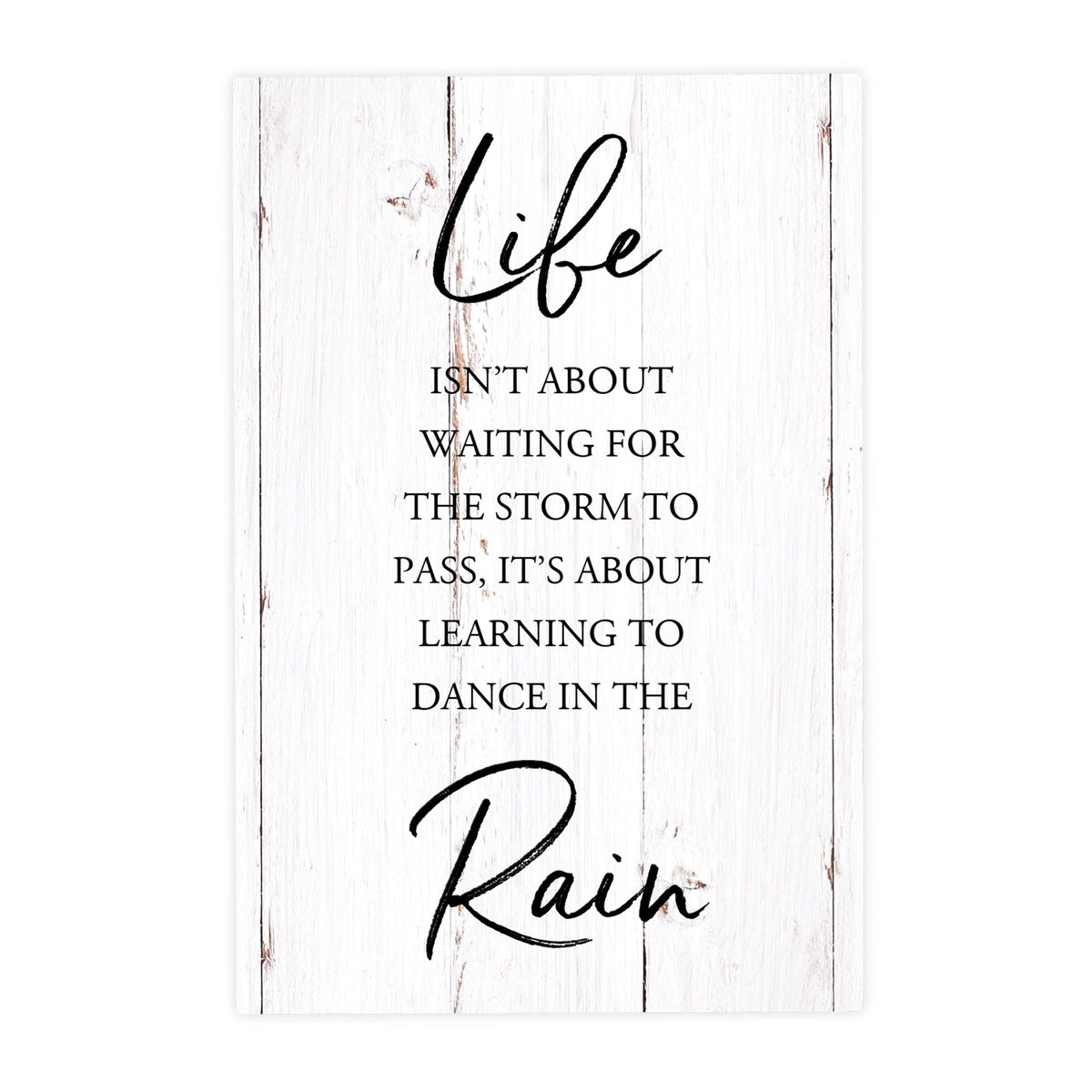 Wood Wall Sign with Inspirational Quote Life Isn’t About Waiting Table Top Home Office Desk Decoration 5.5x8in - LifeSong Milestones