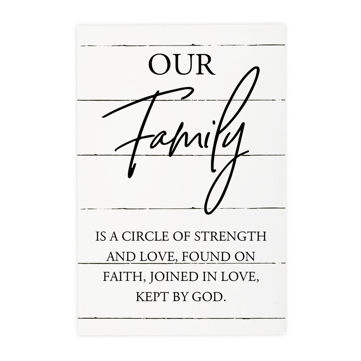 Wood Wall Sign with Inspirational Quote Our Family Is A Circle Table Top Home Office Desk Decoration 5.5x8in - LifeSong Milestones