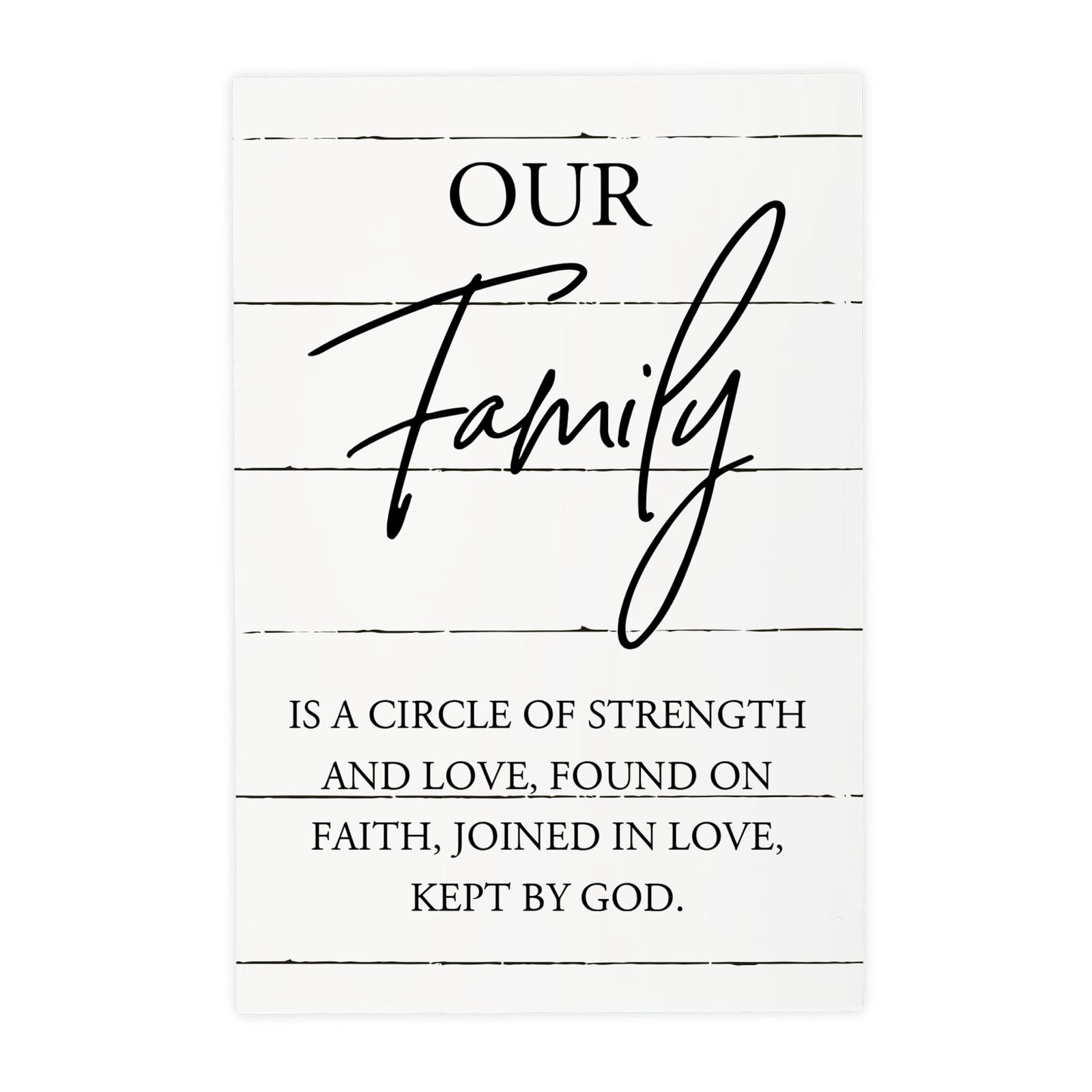 Wood Wall Sign with Inspirational Quote Our Family Is A Circle Table Top Home Office Desk Decoration 5.5x8in - LifeSong Milestones