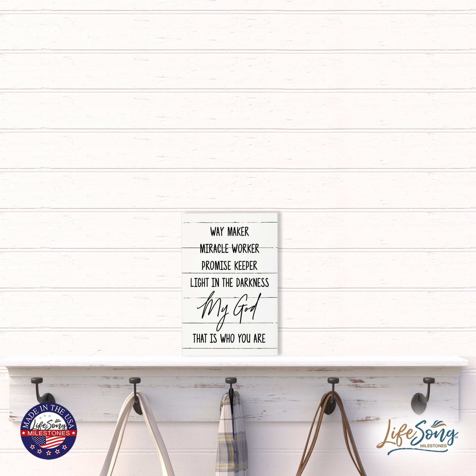 Wood Wall Sign with Inspirational Quote The Best Things In Life Table Top Home Office Desk Decoration 5.5x8in - LifeSong Milestones