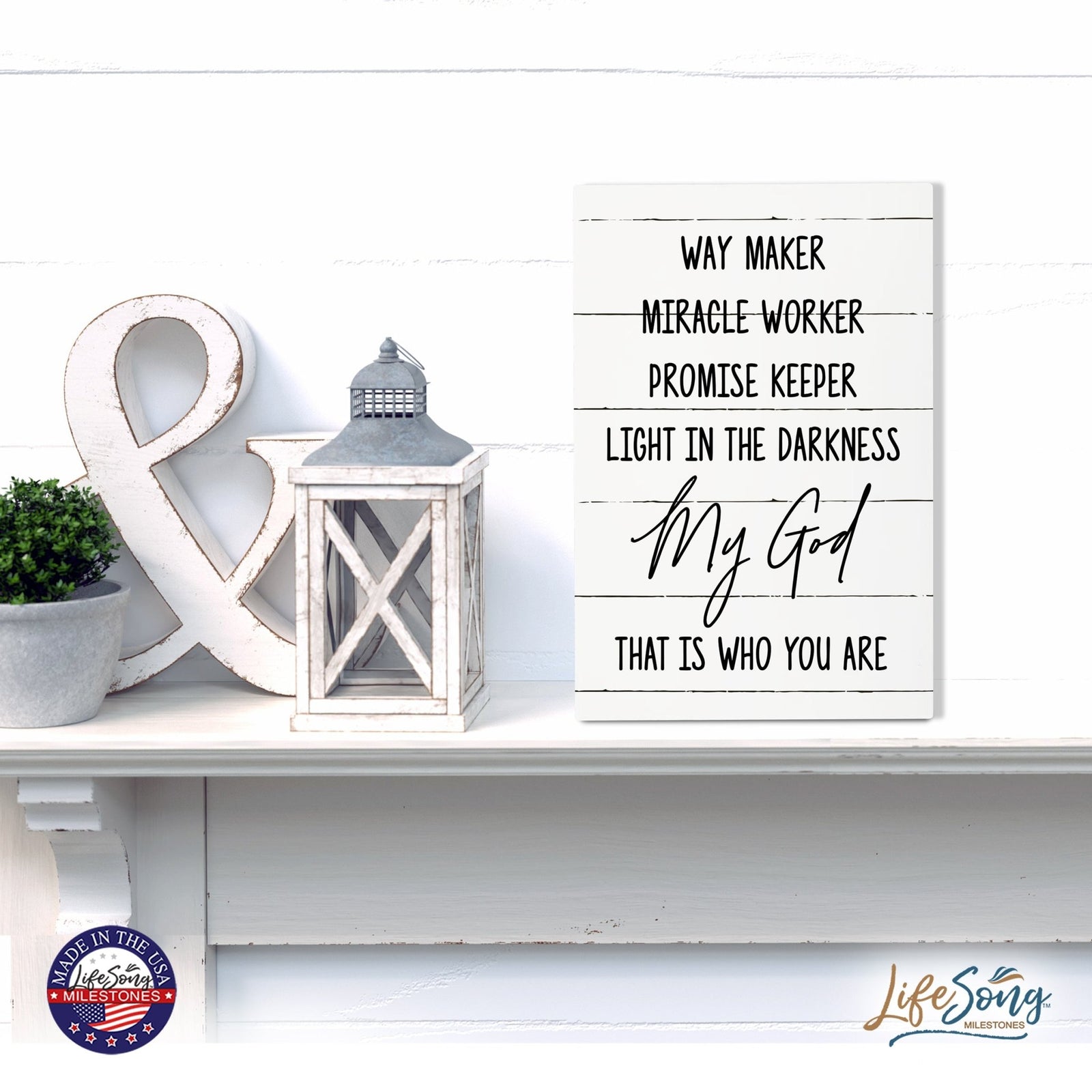 Wood Wall Sign with Inspirational Quote The Best Things In Life Table Top Home Office Desk Decoration 5.5x8in - LifeSong Milestones