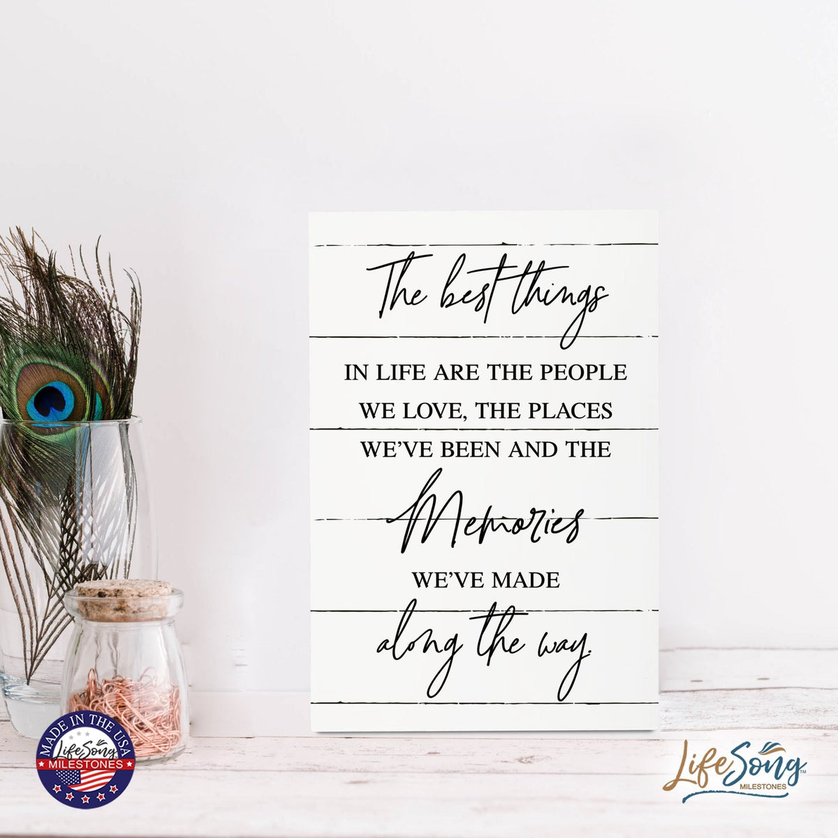 Wood Wall Sign with Inspirational Quote Way Maker Miracle Worker Table Top Home Office Desk Decoration 5.5x8in - LifeSong Milestones