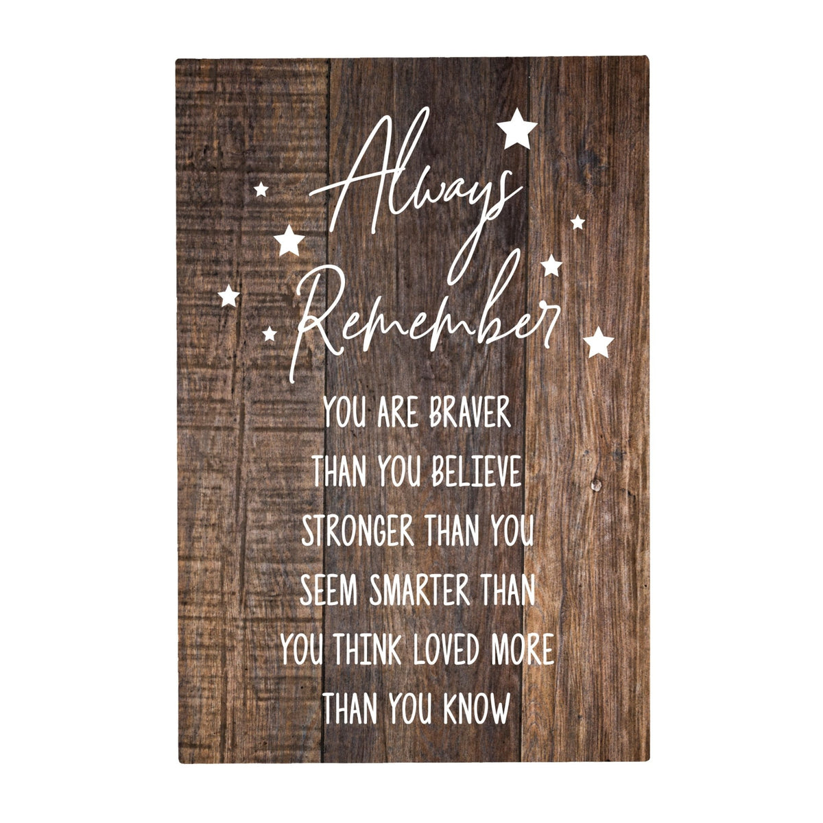 Wood Wall Sign with Inspirational Quotes Always Remember You Are Table Top Home Office Desk Decoration 5.5x8in - LifeSong Milestones