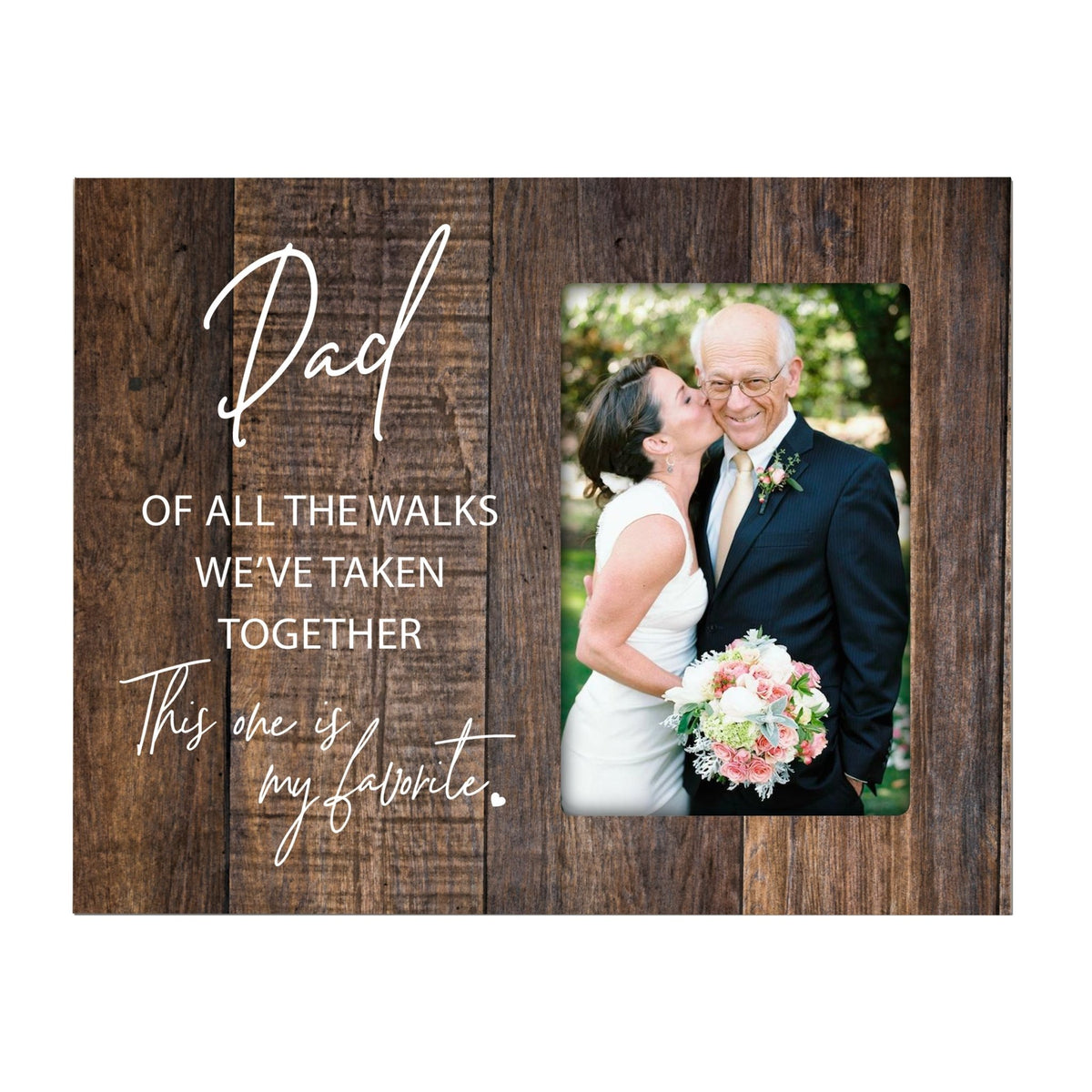 Wooden 8x10 Wedding Picture Frame Holds 4x6 Photo - Dad Of All - LifeSong Milestones