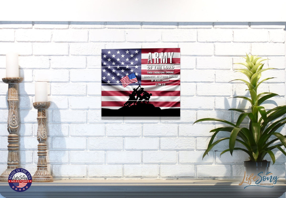 Wooden American Flag Patriotic Veteran Wall Sign Gift - Army - LifeSong Milestones