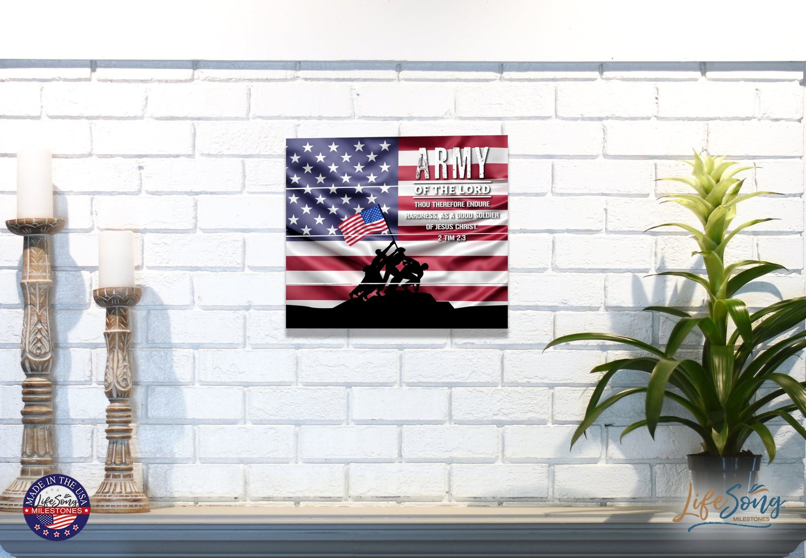 Wooden American Flag Patriotic Veteran Wall Sign Gift - Army - LifeSong Milestones