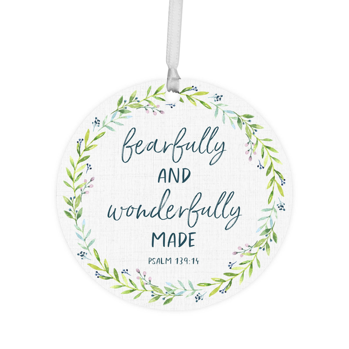 Wooden Baptism Hanging Ornament Gift for Godchild - Fearfully and Wonderfully Made - LifeSong Milestones