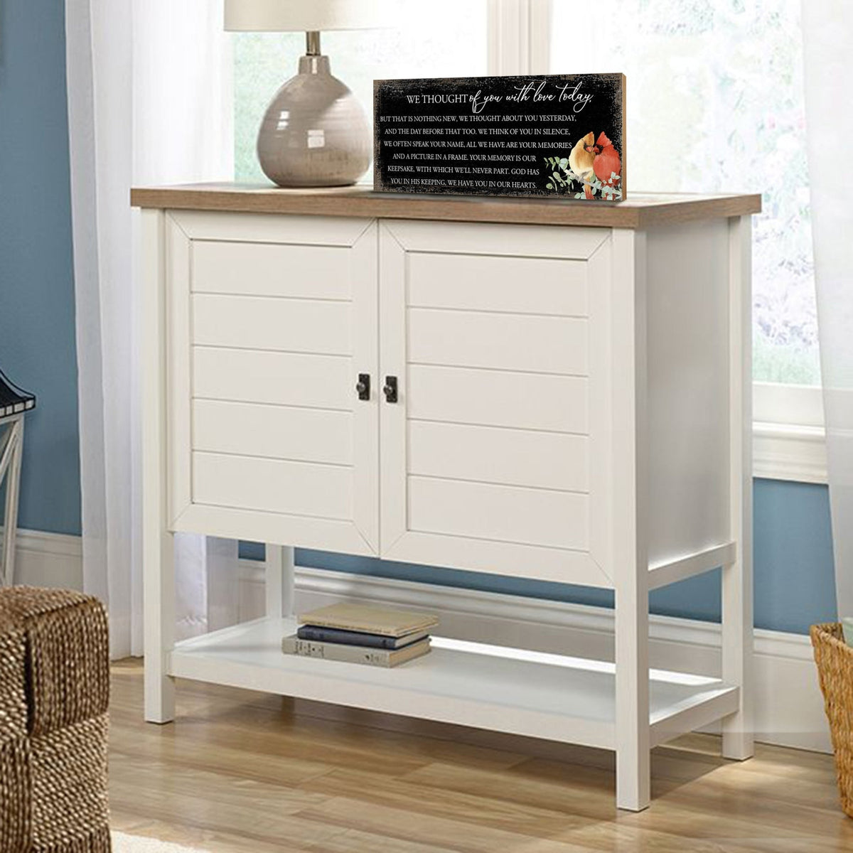 Wooden Cardinal Memorial Shelf Décor and Tabletop Signs Sympathy Gifts - LifeSong Milestones