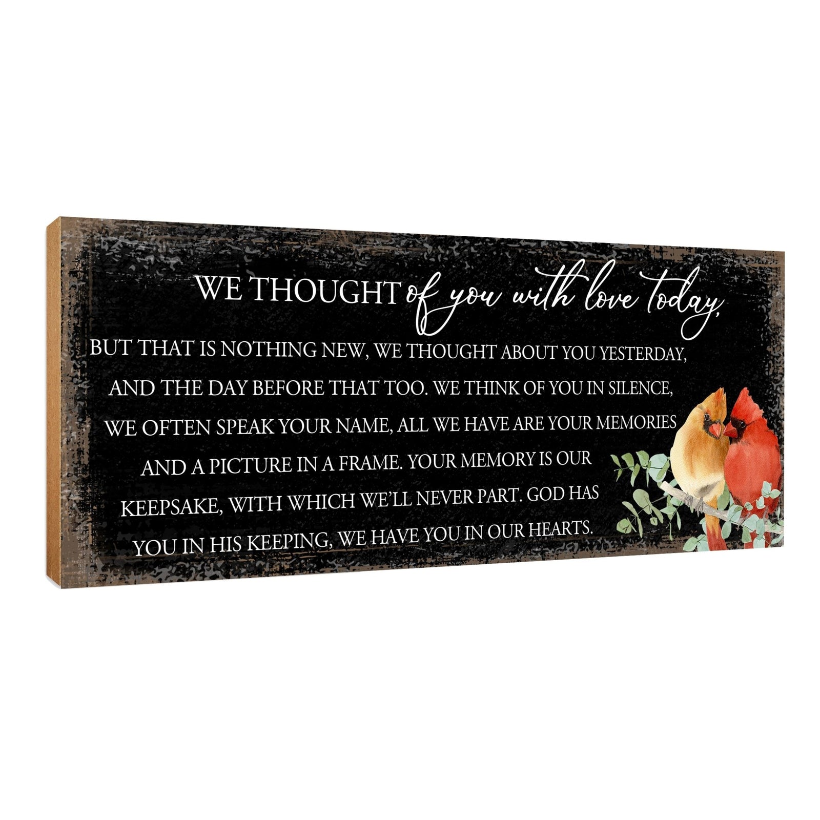 Wooden Cardinal Memorial Shelf Décor and Tabletop Signs Sympathy Gifts - LifeSong Milestones