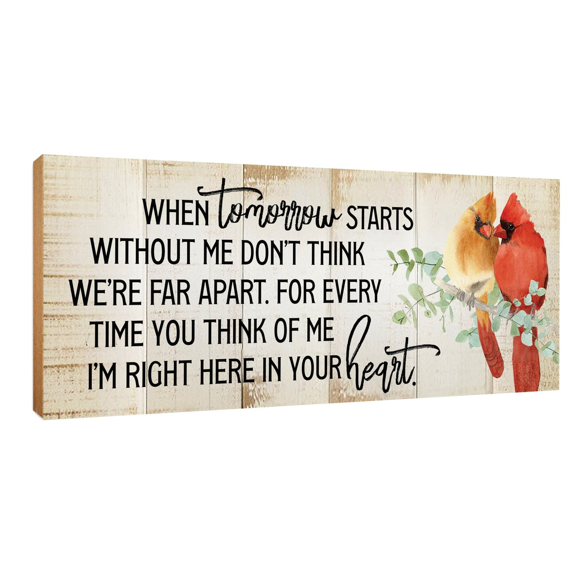 Wooden Cardinal Memorial Shelf Décor and Tabletop Signs Sympathy Gifts - LifeSong Milestones