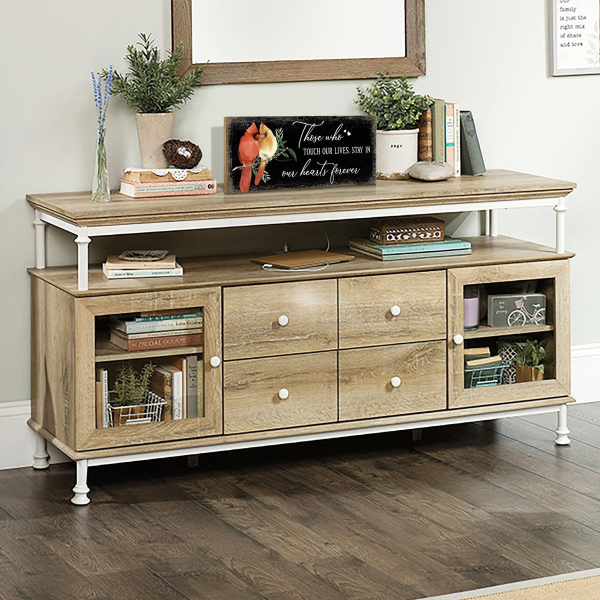 Wooden Cardinal Memorial Shelf Décor and Tabletop Signs Sympathy Gifts - LifeSong Milestones