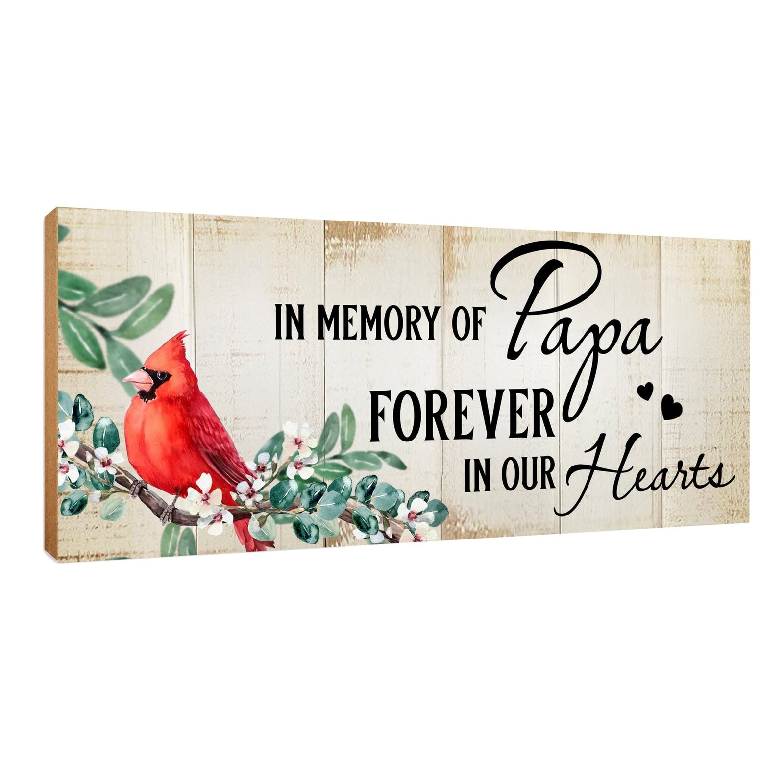 Wooden Cardinal Memorial Shelf Décor and Tabletop Signs Sympathy Gifts - LifeSong Milestones