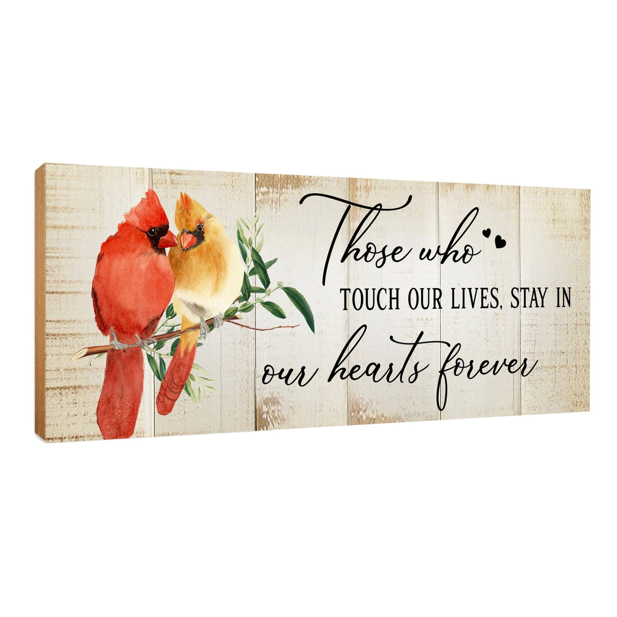 Wooden Cardinal Memorial Shelf Décor and Tabletop Signs Sympathy Gifts - LifeSong Milestones