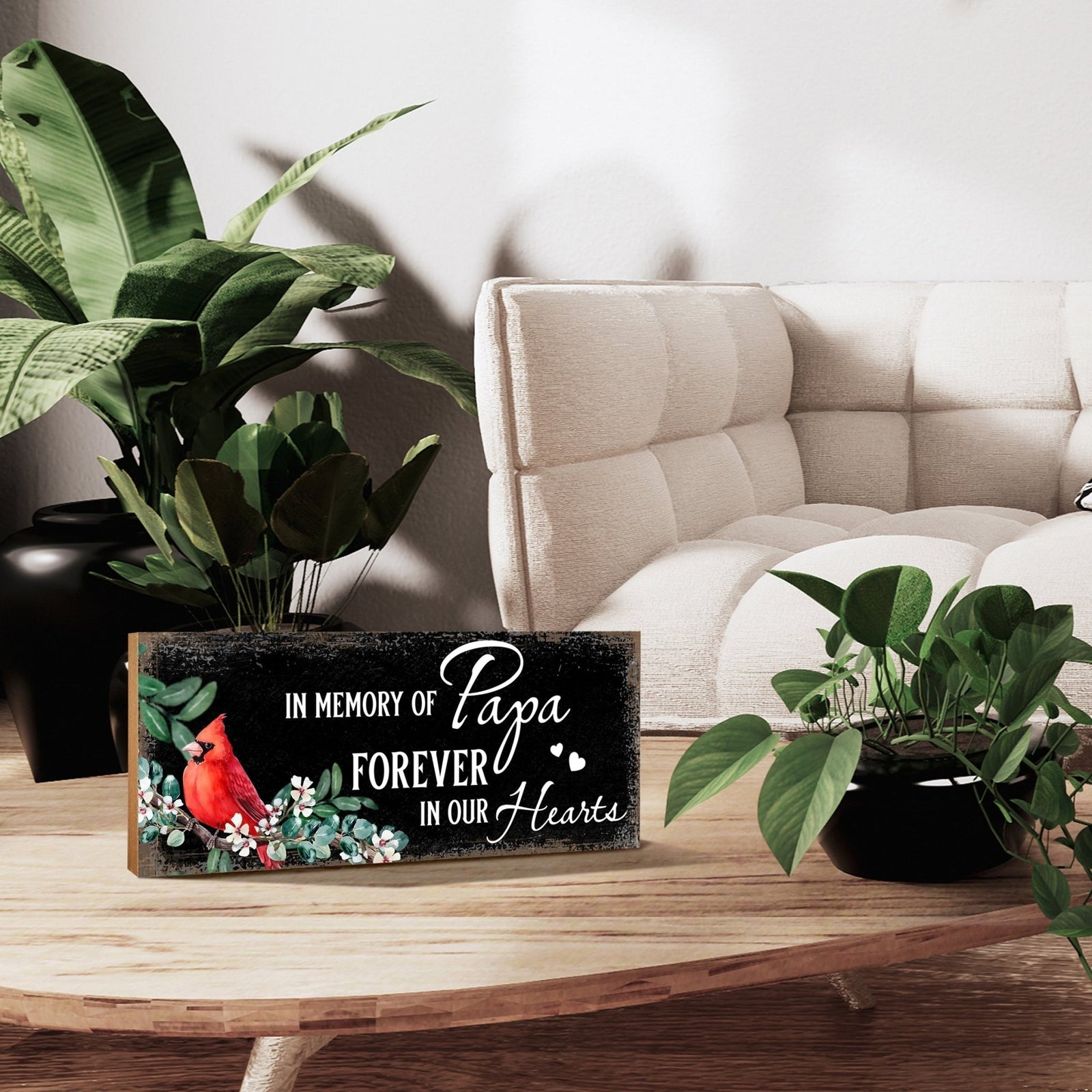 Wooden Cardinal Memorial Shelf Décor and Tabletop Signs Sympathy Gifts - LifeSong Milestones