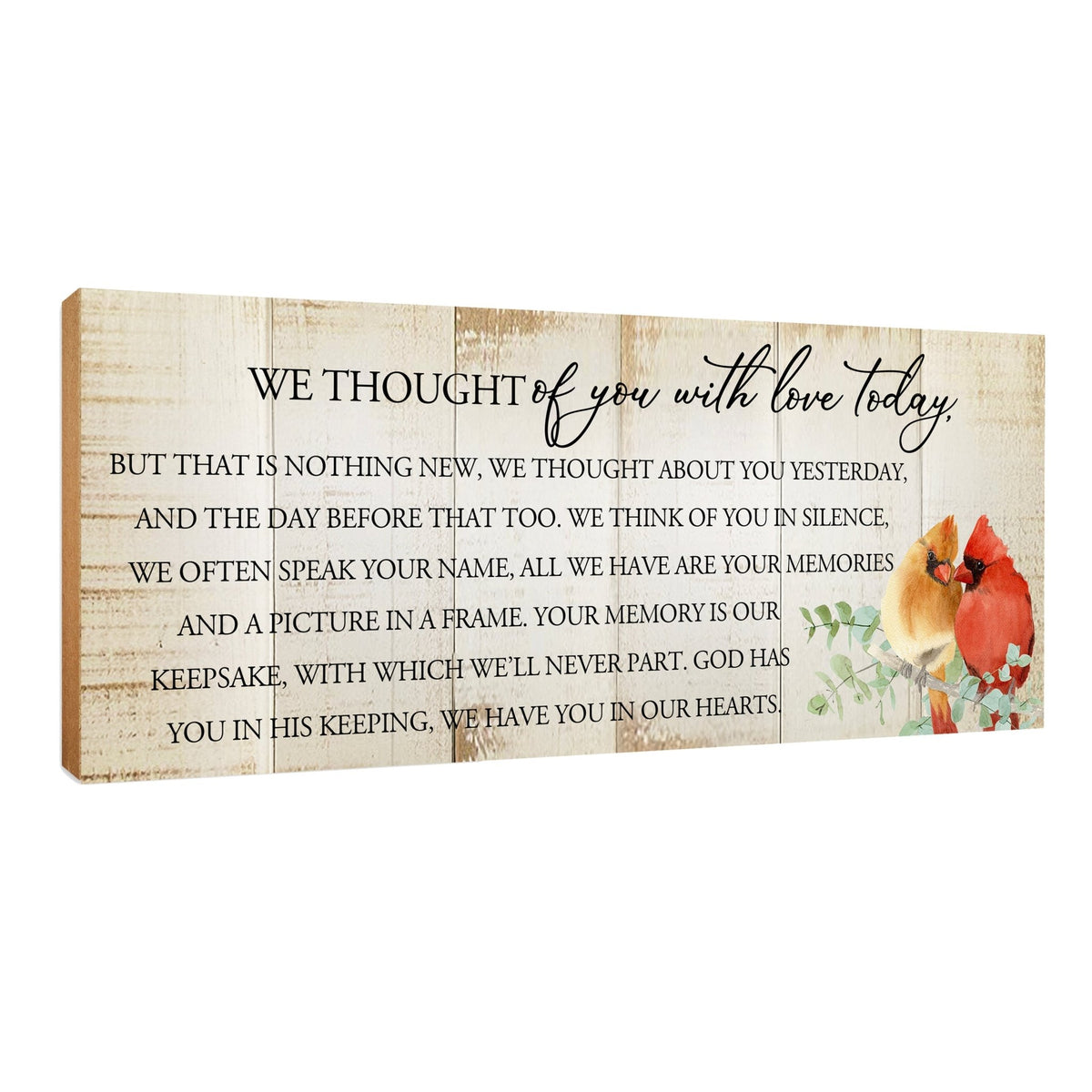 Wooden Cardinal Memorial Shelf Décor and Tabletop Signs Sympathy Gifts - LifeSong Milestones