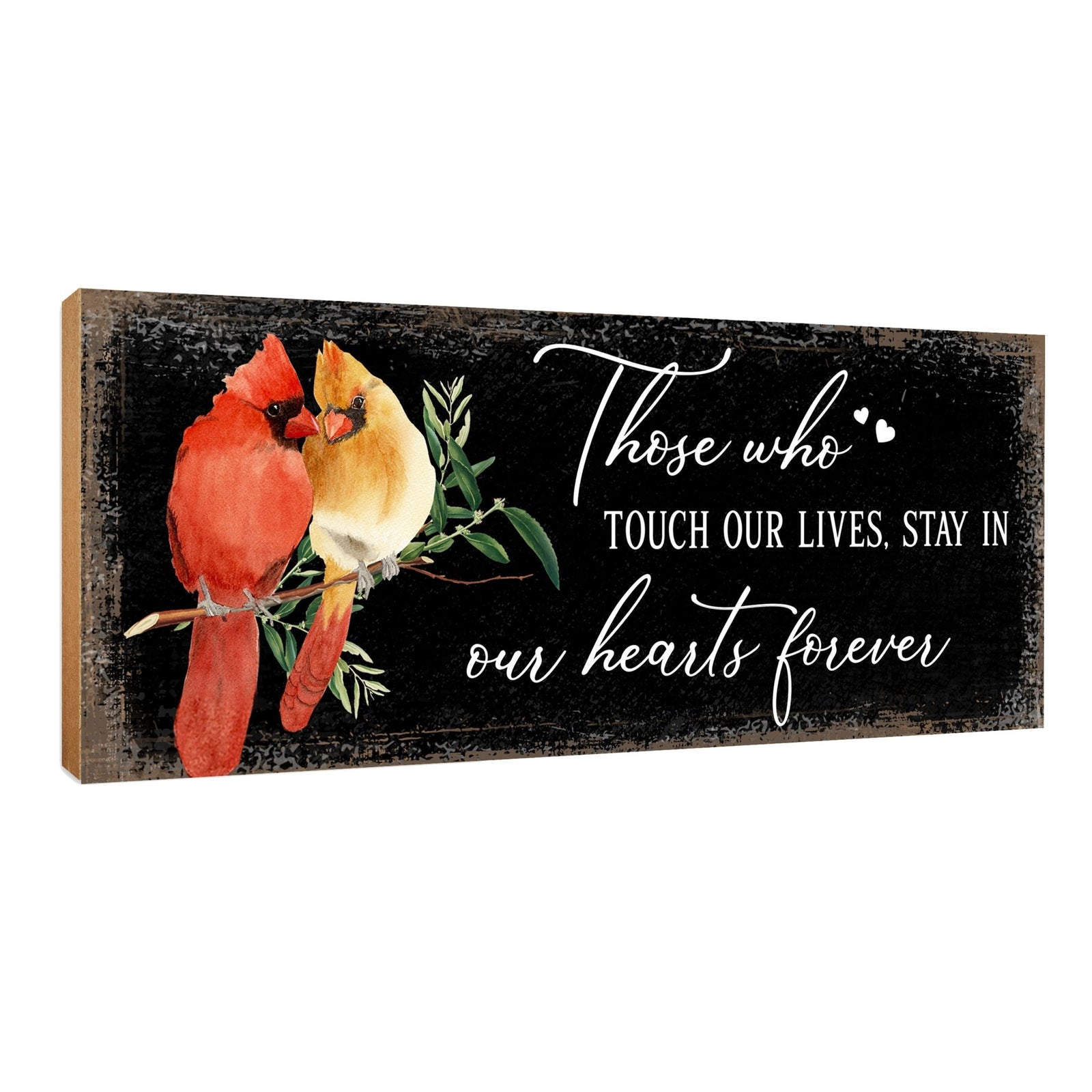 Wooden Cardinal Memorial Shelf Décor and Tabletop Signs Sympathy Gifts - LifeSong Milestones