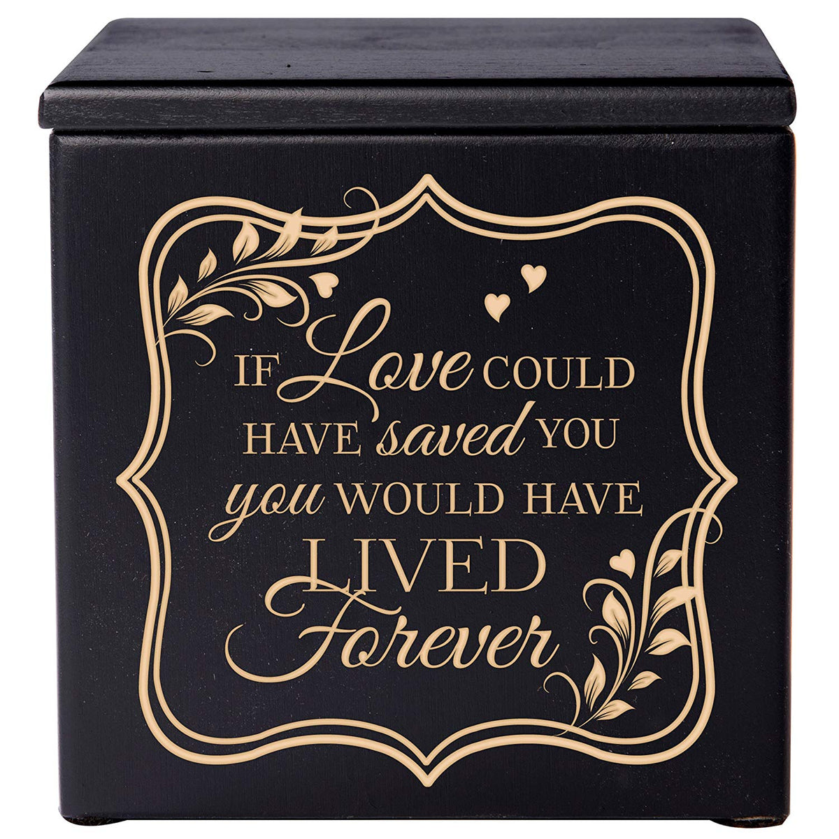 Wooden Decorative Memorial Keepsake Urn Box for Human Ashes