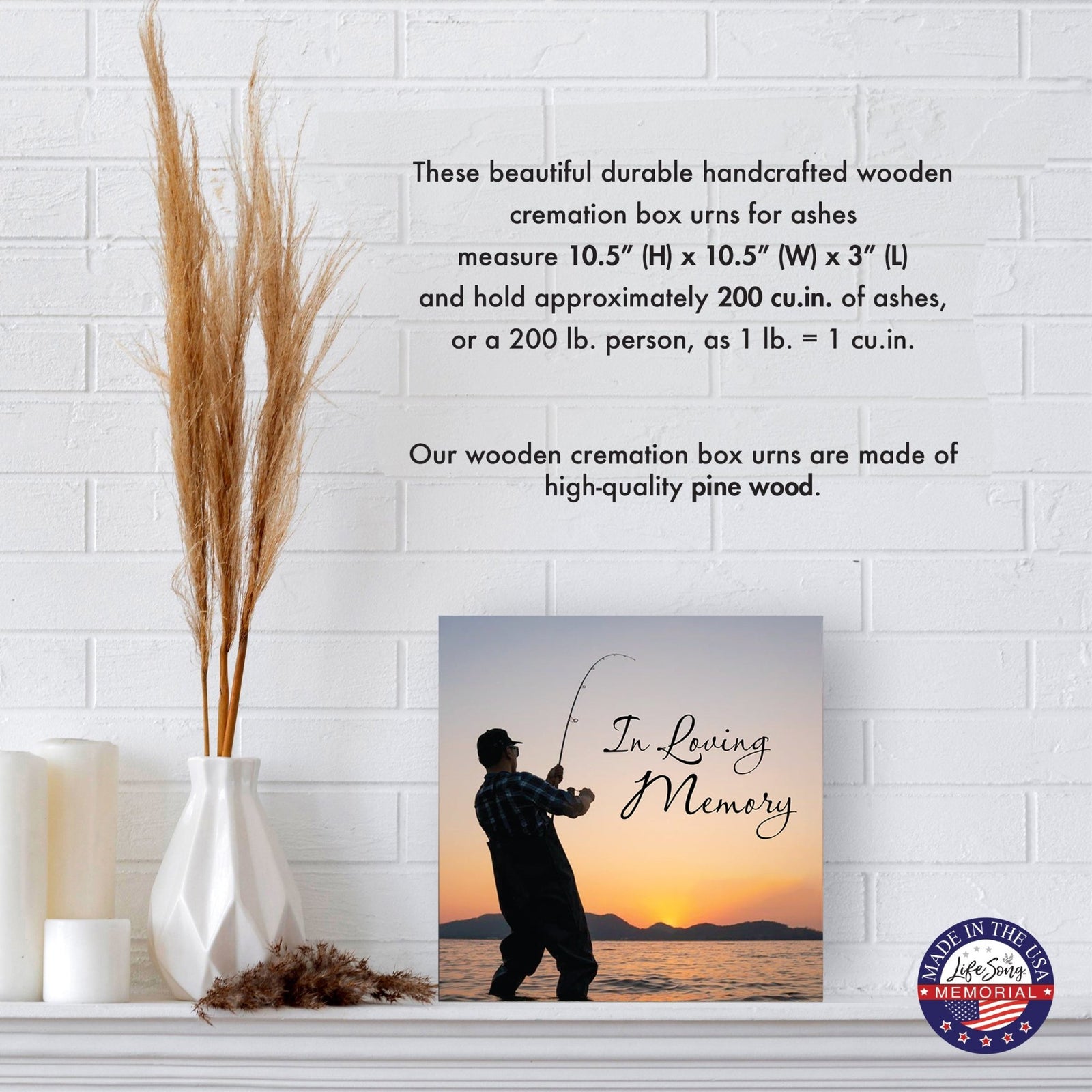 Wooden Cremation Urn Box – In Loving Memory Memorial Display for Human Ashes - LifeSong Milestones