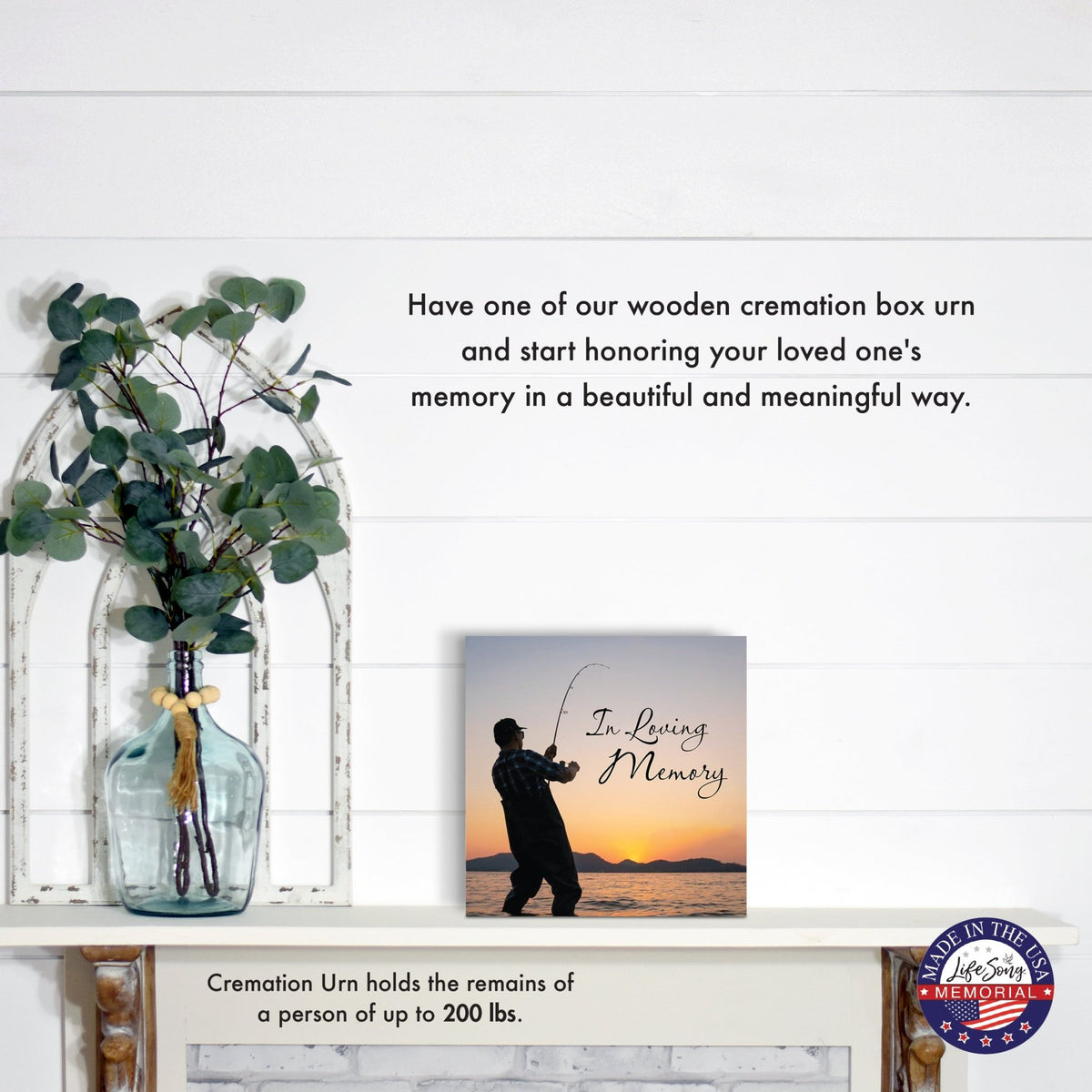 Wooden Cremation Urn Box – In Loving Memory Memorial Display for Human Ashes - LifeSong Milestones