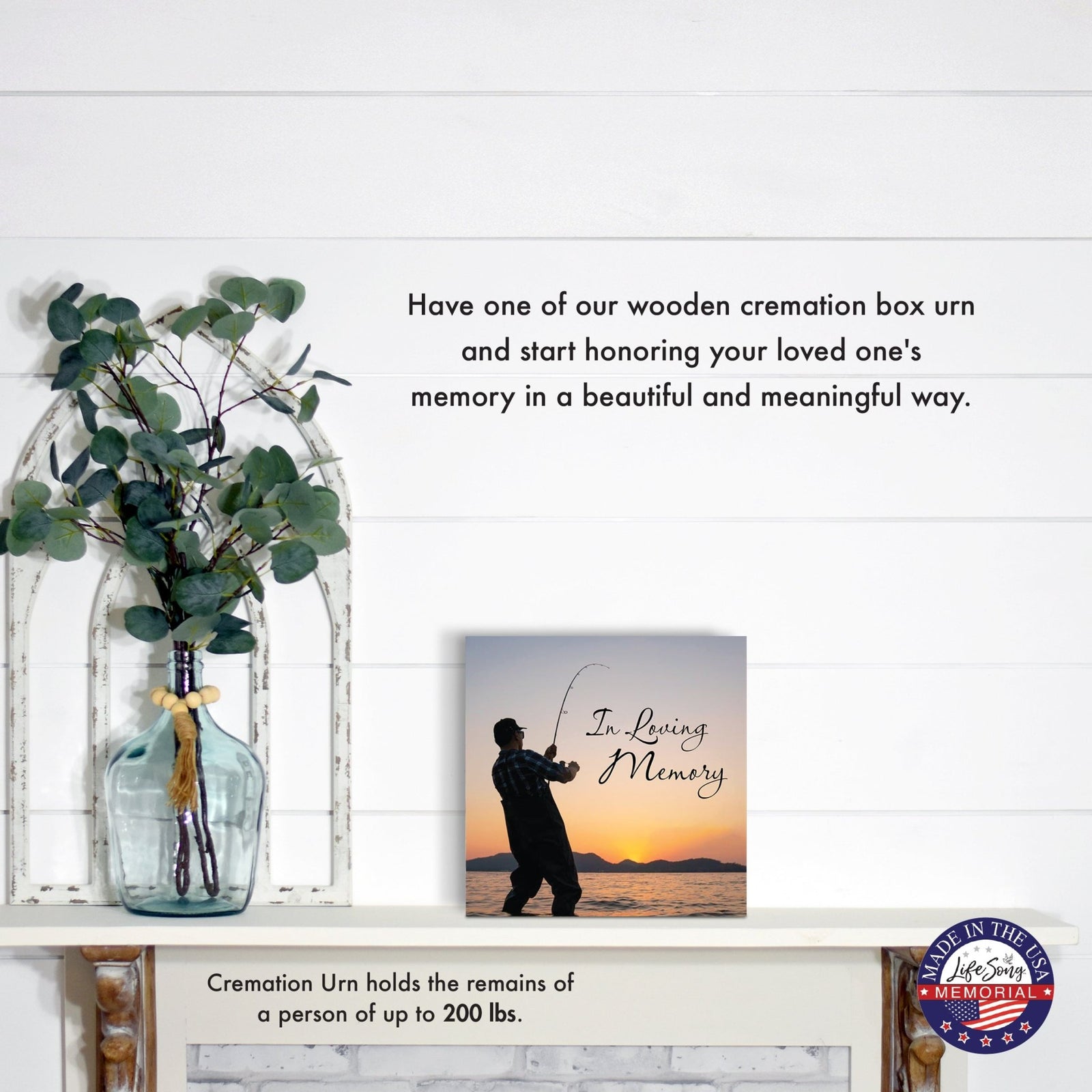 Wooden Cremation Urn Box – In Loving Memory Memorial Display for Human Ashes - LifeSong Milestones