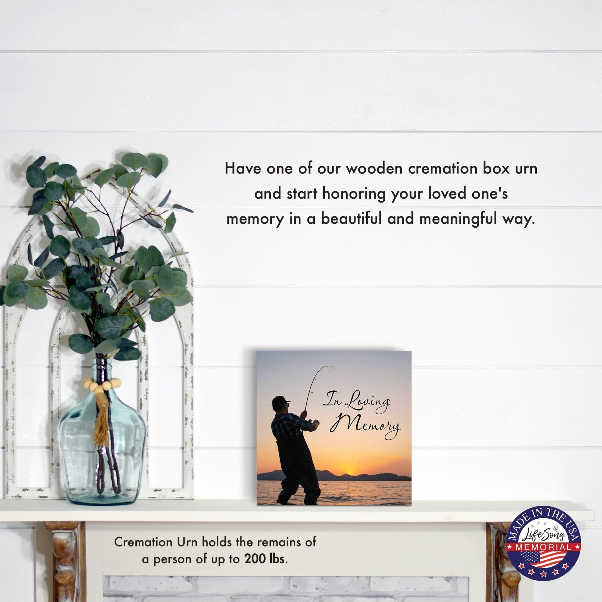 Wooden Cremation Urn Box – In Loving Memory Memorial Display for Human Ashes - LifeSong Milestones