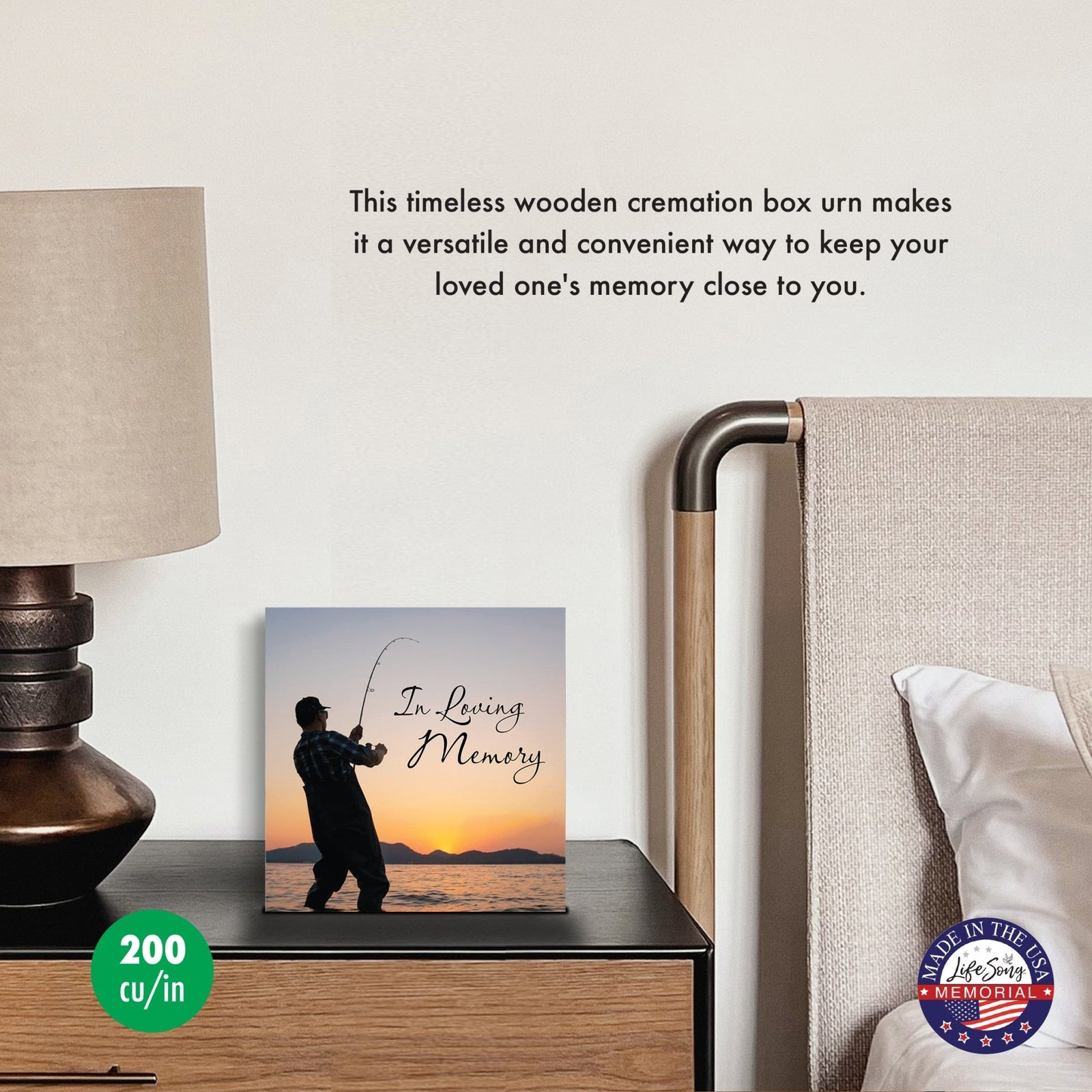 Wooden Cremation Urn Box – In Loving Memory Memorial Display for Human Ashes - LifeSong Milestones